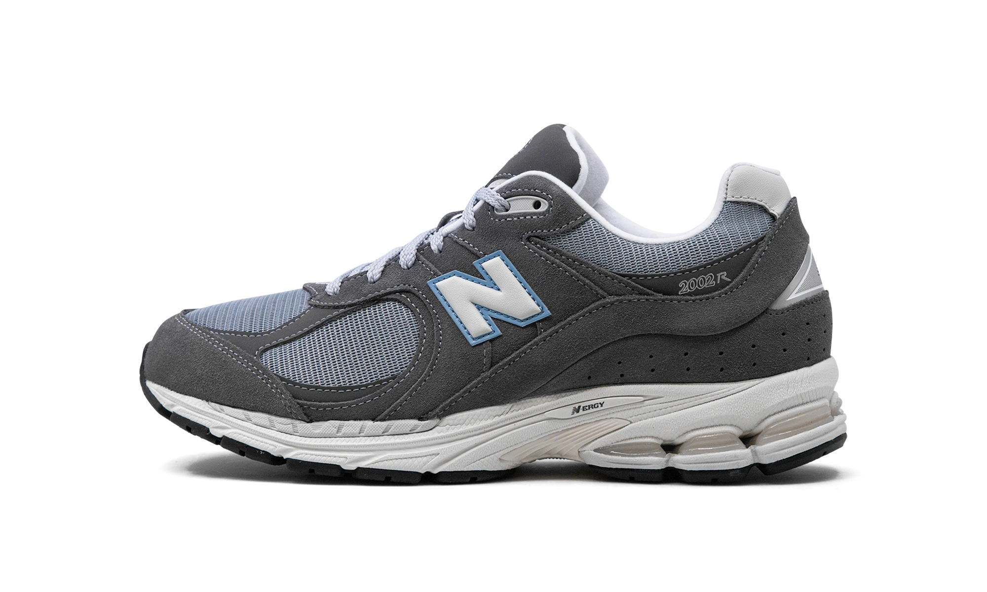 Sneaker New Balance 2002R Magnent Lead (M2002RFB) in leather — outer profile view.