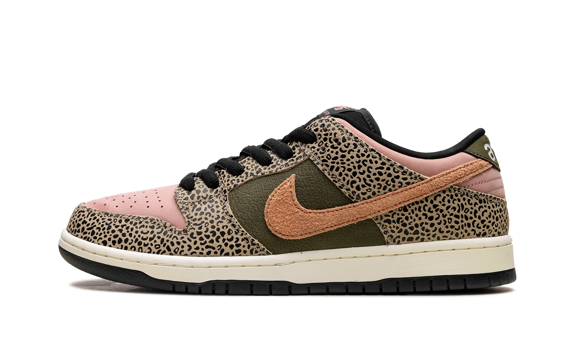 Sneaker Nike SB Dunk Low Pro Arts-Rec (Special Box) ((Special Box) IH3211-200) in leather beige, orange and brown — outer profile view.