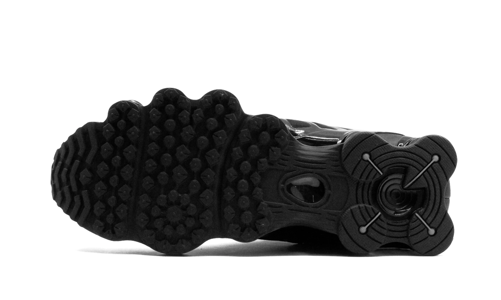 Outer rubber sole of the Nike Shox TL Black Metallic Hematite (AV3595-002).