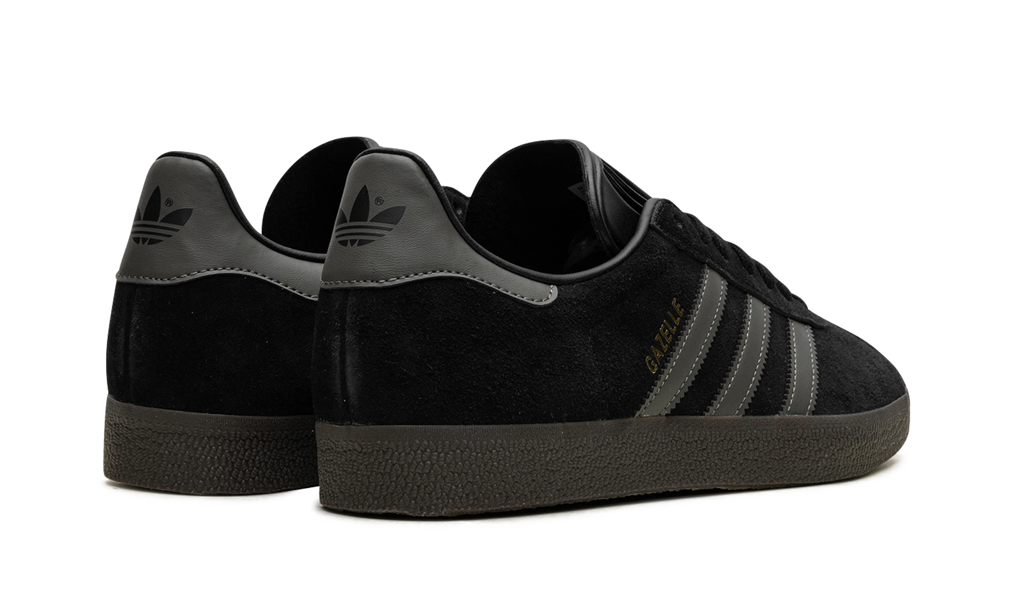 Coppia di scarpe Adidas Gazelle Core Black Gum (ID6105) nuove e autentiche con scatola originale.