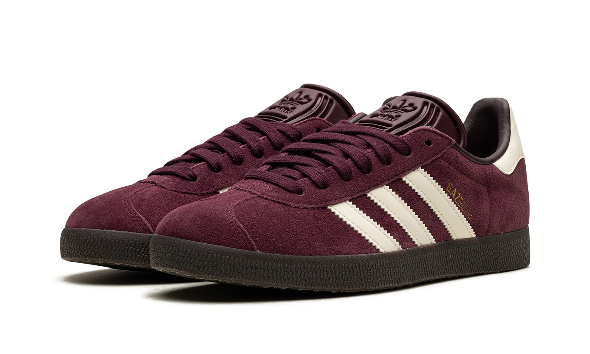 Detalle del lado interior de la zapatilla Adidas Gazelle Maroon (IG4990) marron et blanc.
