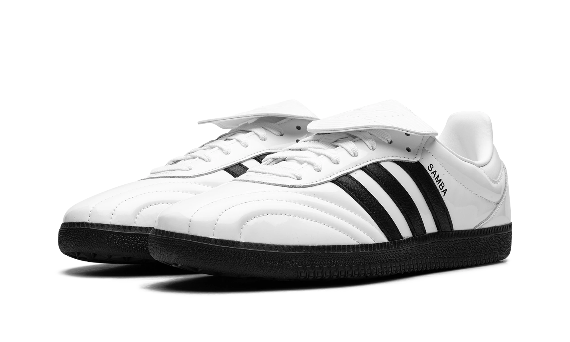 Detail of the inner side of the sneaker Adidas Samba LT Cloud White Core Black Black Sole (JI2706) blanc et noir.