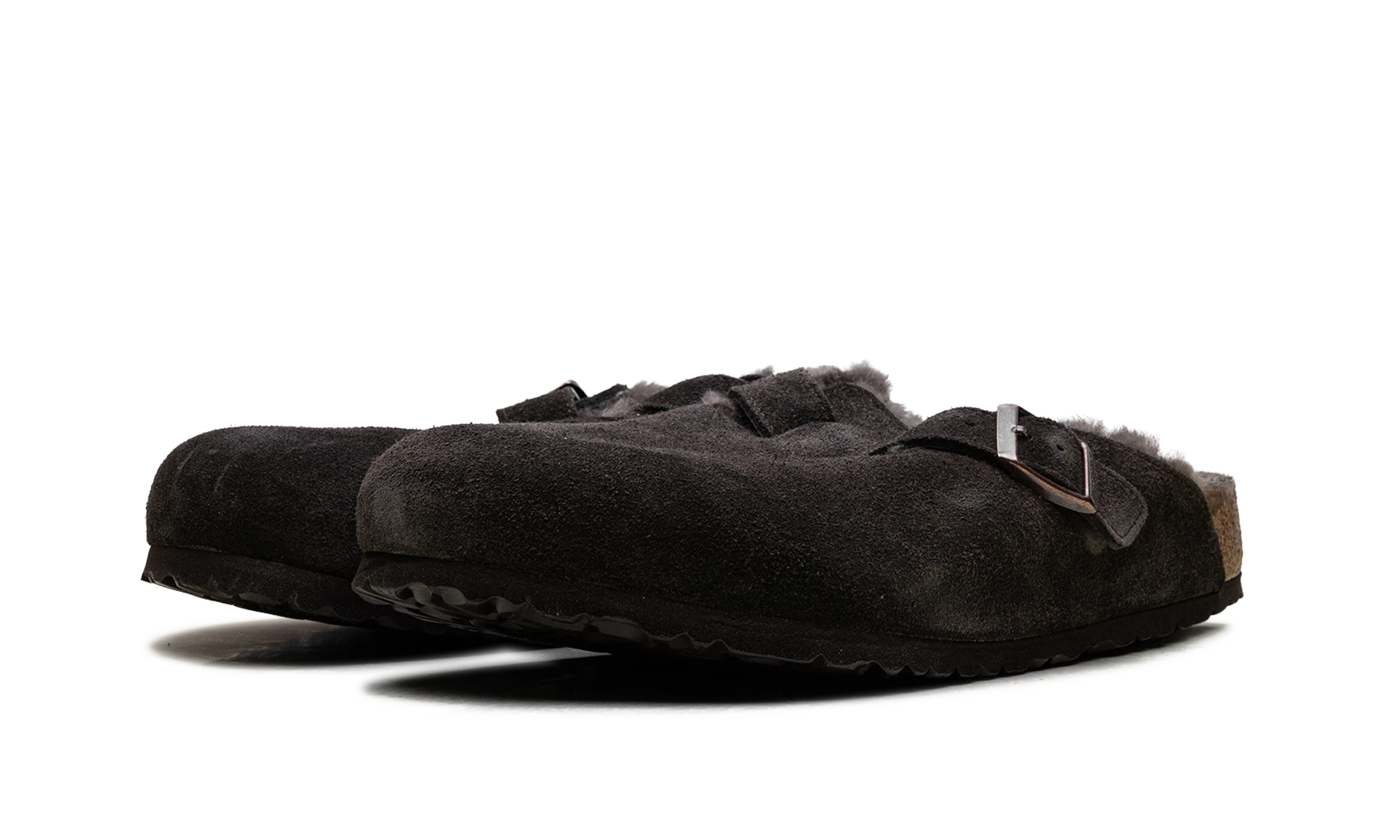 Detail of the inner side of the sneaker Birkenstock Boston Shearling Suede Mocha (1020567/1020529) marron.