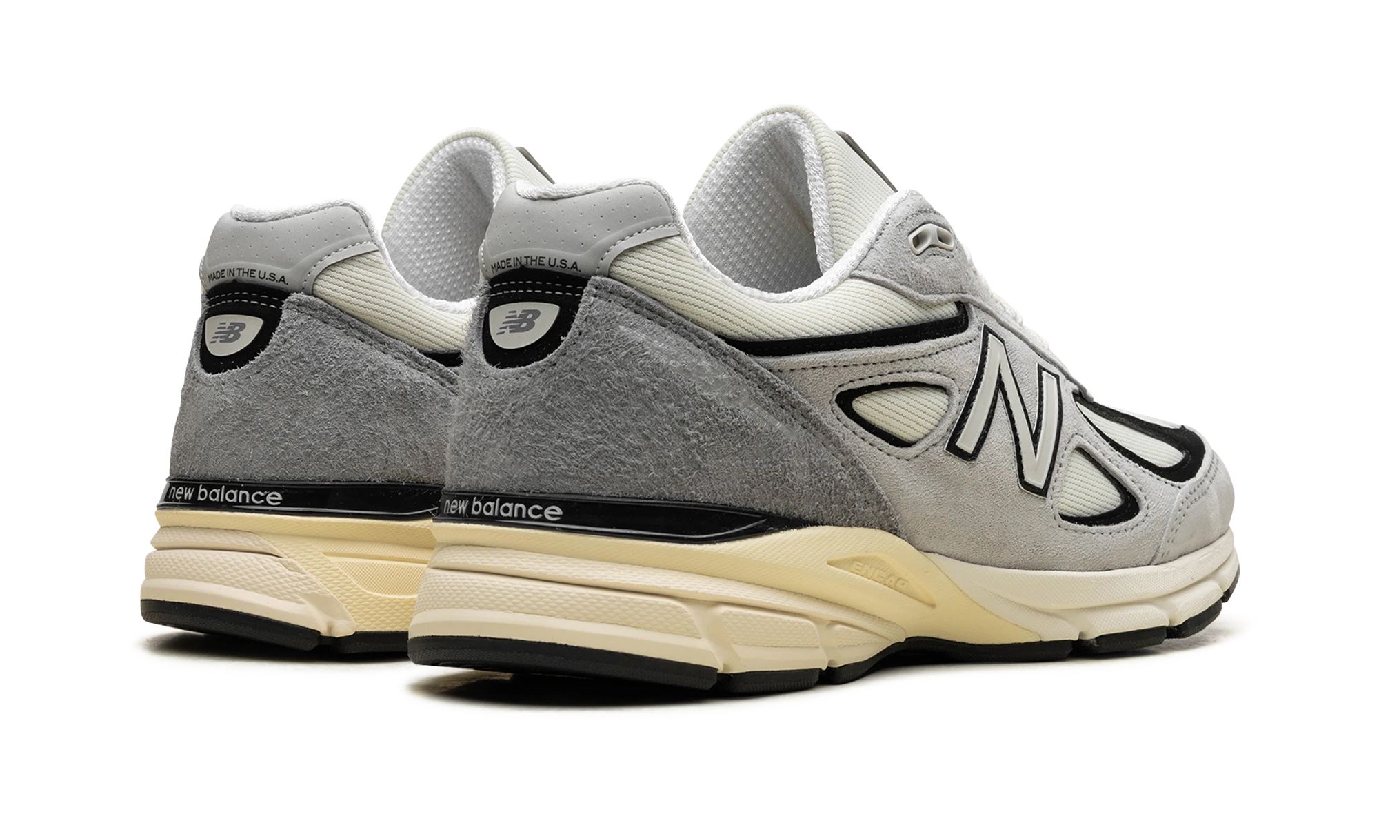 New Balance 990v4 MiUSA Teddy Santis Grey Black Cream (U990TG4) - back view
