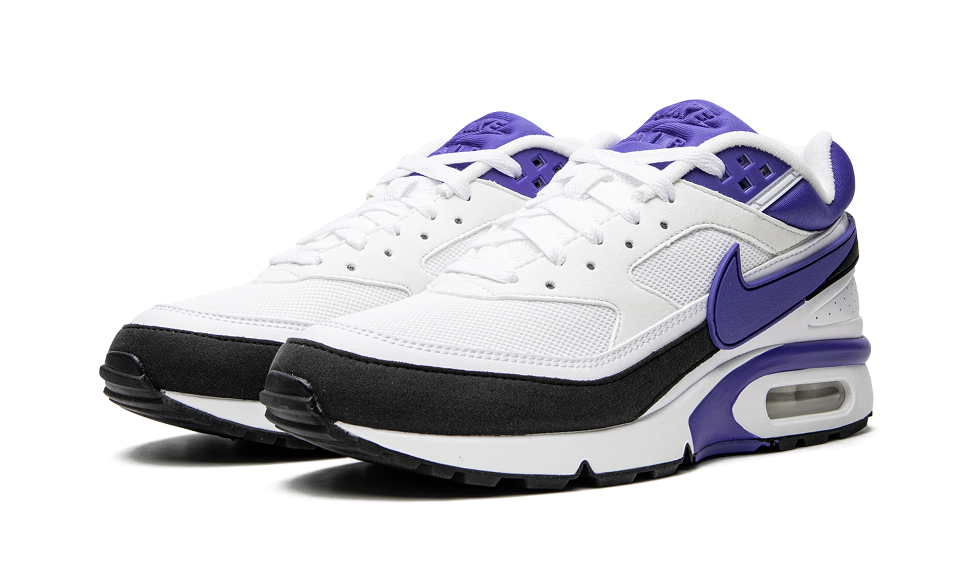 Detail of the inner side of the sneaker Nike Air Max BW White Persian Violet (DN4113-101) blanc, noir et violet.