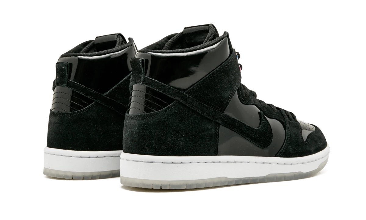 Nike SB Zoom Dunk High Pro Black White Clear (854851-001) - back view