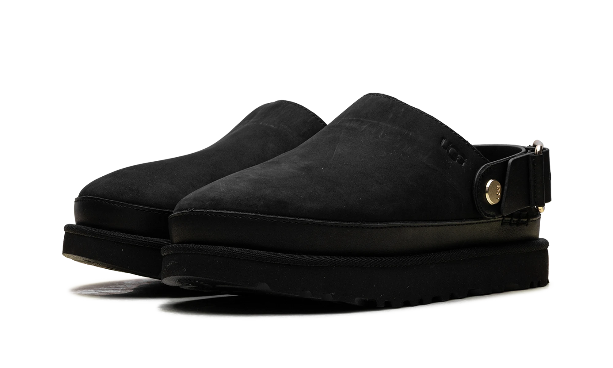 Detail of the inner side of the sneaker UGG Goldenstar Villa Clog Black (1169590-BLK) noir.