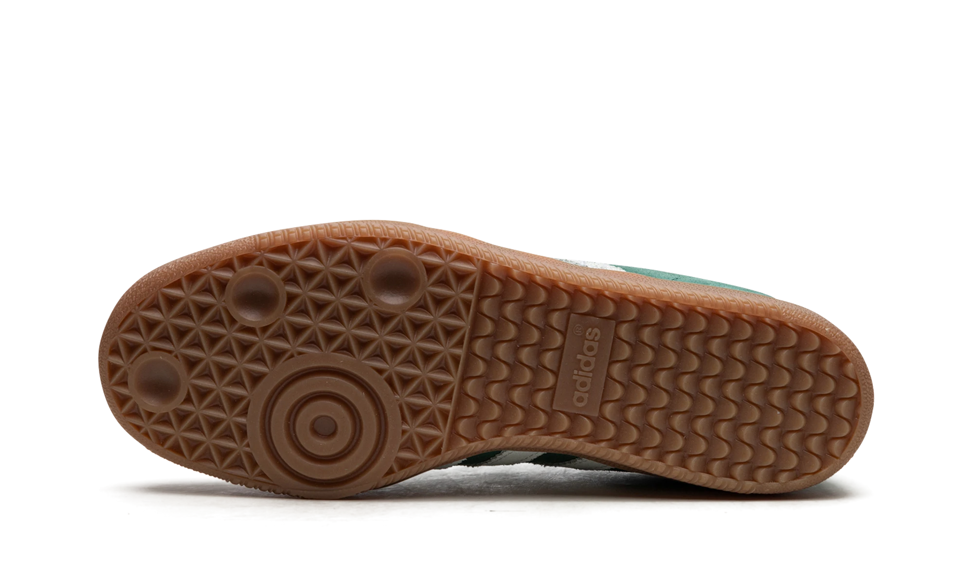 Outer rubber sole of the Adidas Samba OG Collegiate Green Gum Grey Toe (ID2054).