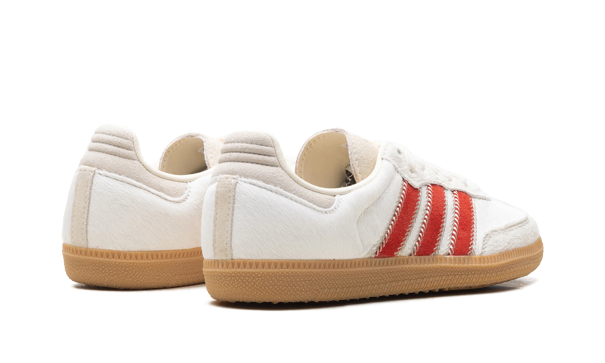 Adidas Samba OG Pony Hair Wonder Beige Better Scarlet (JS3935) - back view