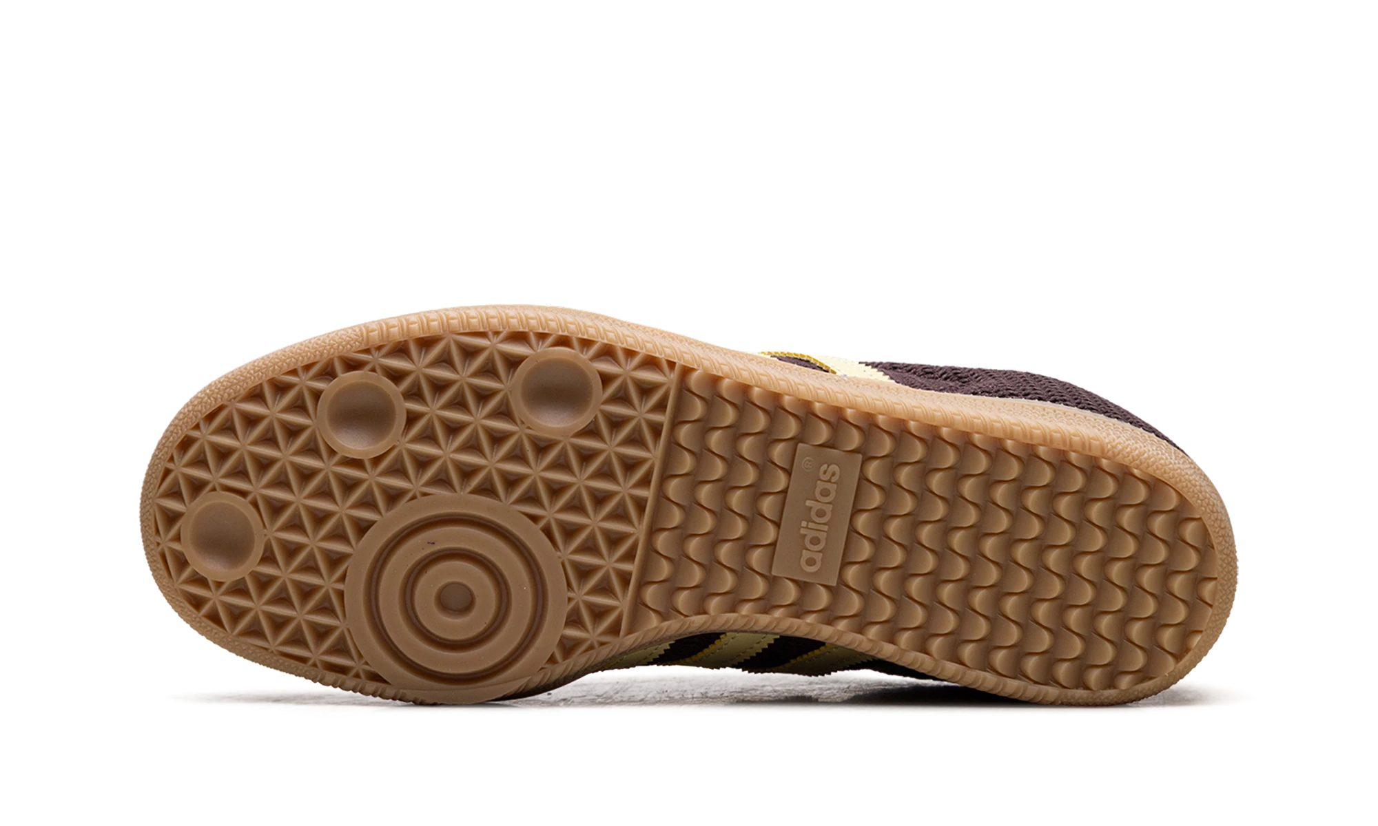 Suola esterna in gomma della Adidas Samba OG Shadow Brown Powder Yellow (JR8167).