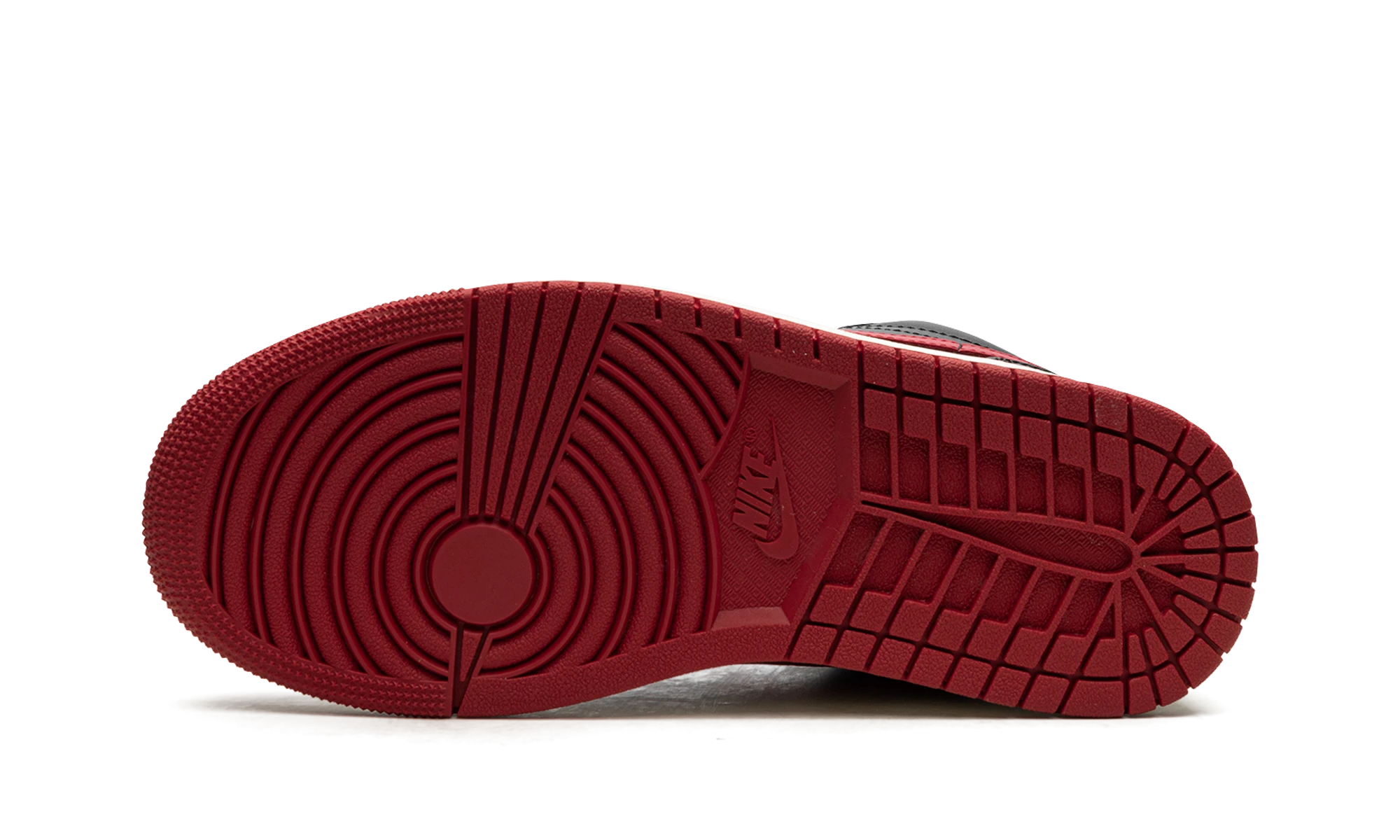 Outer rubber sole of the Air Jordan Jordan 1 Low Bred Sail (DC0774-061).