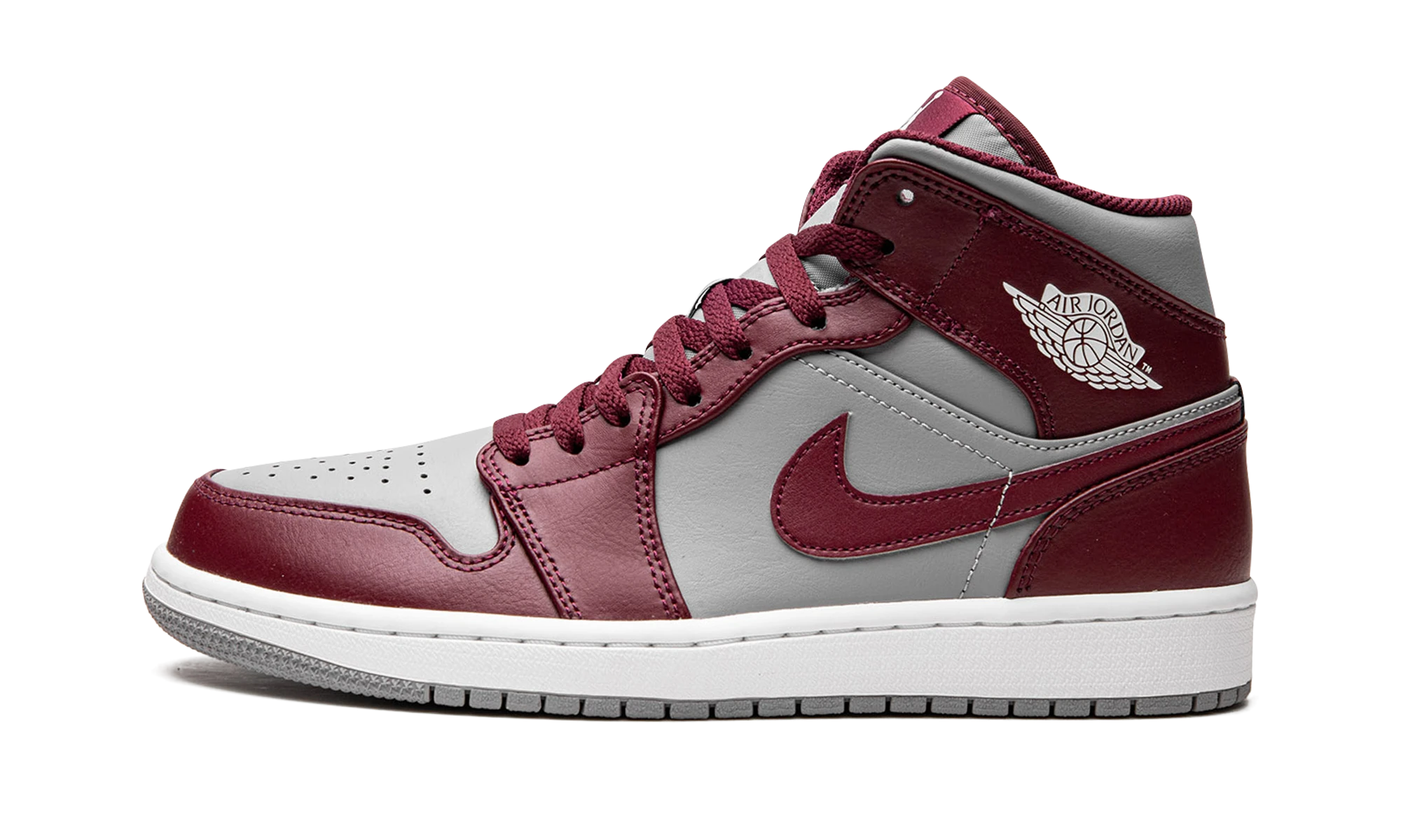 Basket Air Jordan Jordan 1 Mid Cherrywood Red en multicolore, disponible en France, Suisse, Belgique et Luxembourg — vue de profil latéral.