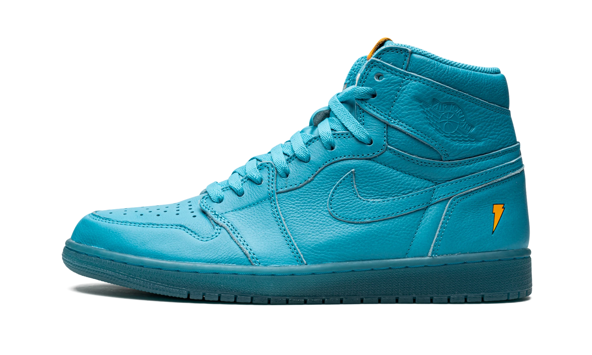 Sneaker Air Jordan Jordan 1 Retro High Gatorade Blue Lagoon (AJ5997-455) in leather blue — outer profile view.