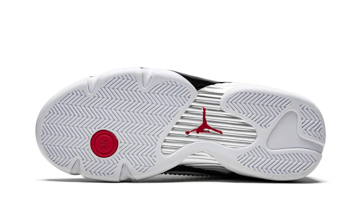 Outer rubber sole of the Air Jordan Jordan 14 Retro Supreme White (BV7630-106).
