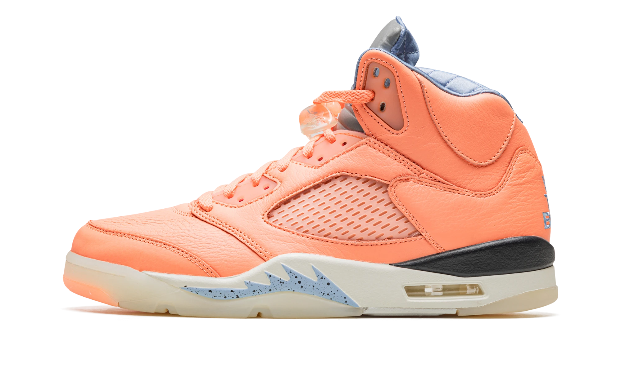 Sneakersy Air Jordan Jordan 5 Retro DJ Khaled We The Best Crimson Bliss (DV4982-641) z skóra czerwony, niebieski i beżowy — widok z zewnętrznego boku.