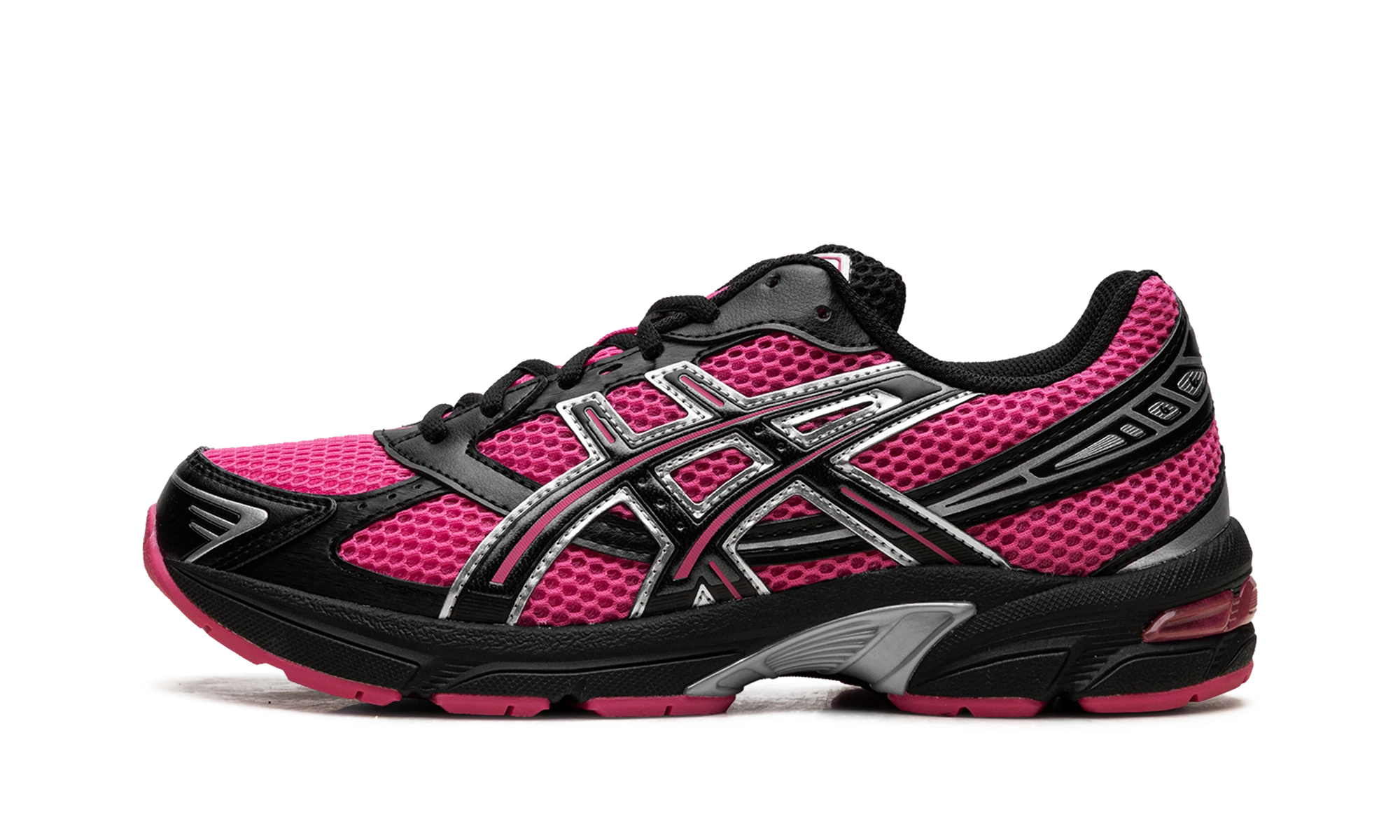 Sneaker ASICS Gel-1130 Pink Black (1202A536-700) in leather pink, black and silver — outer profile view.