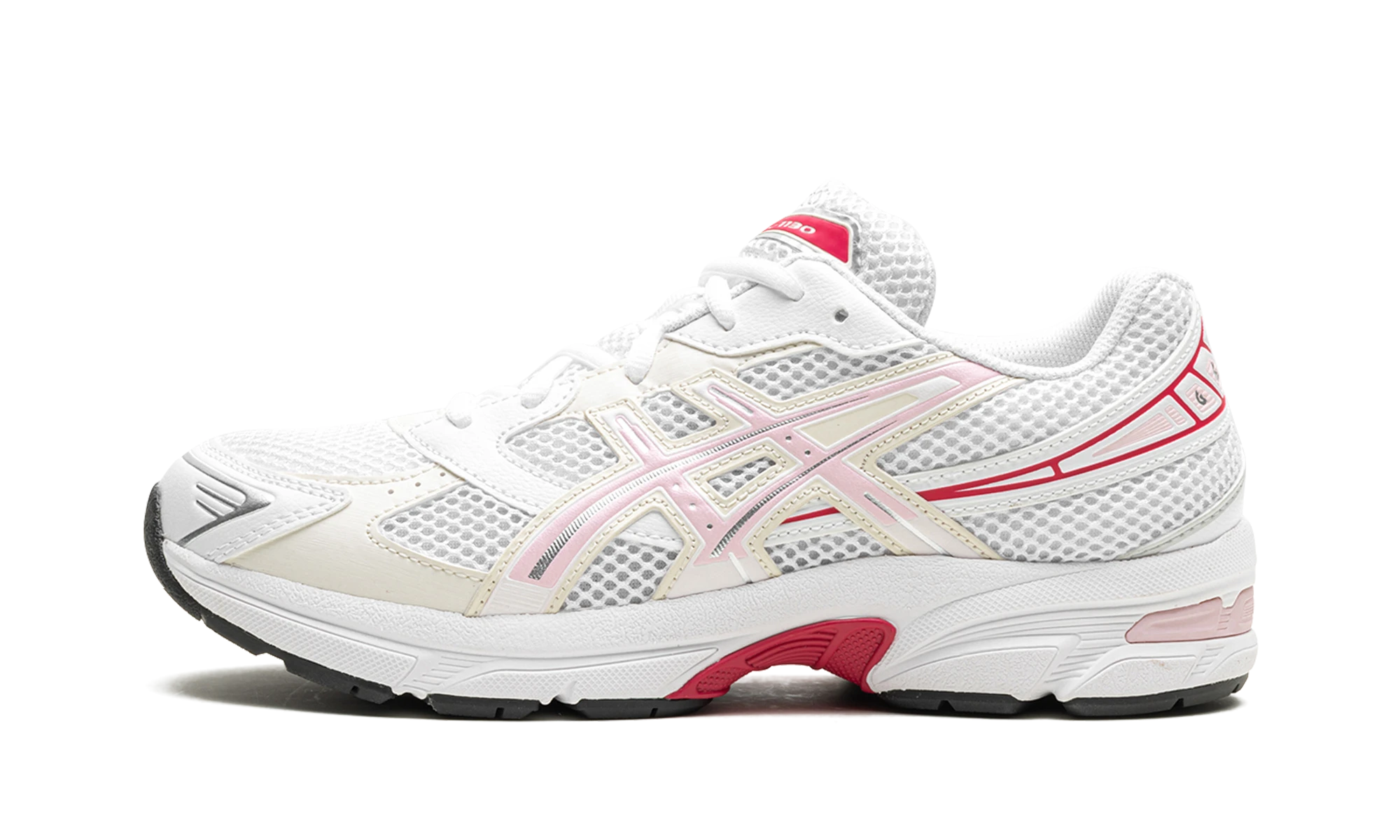 Sneaker ASICS Gel-1130 Pink Salt (1204A163-103) in leather white and pink — outer profile view.