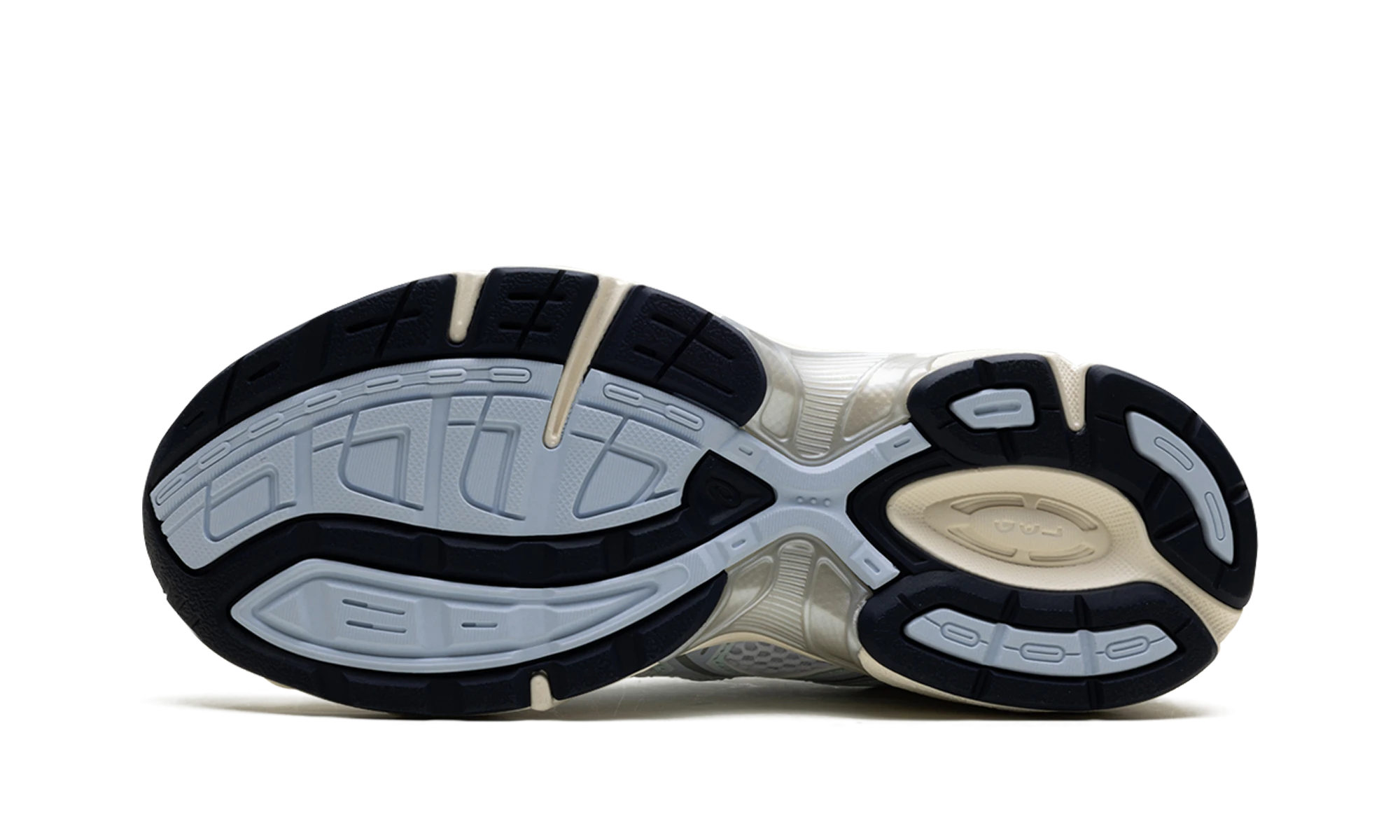 Outer rubber sole of the ASICS Gel-1130 White Soft Sky (1202A502-100).