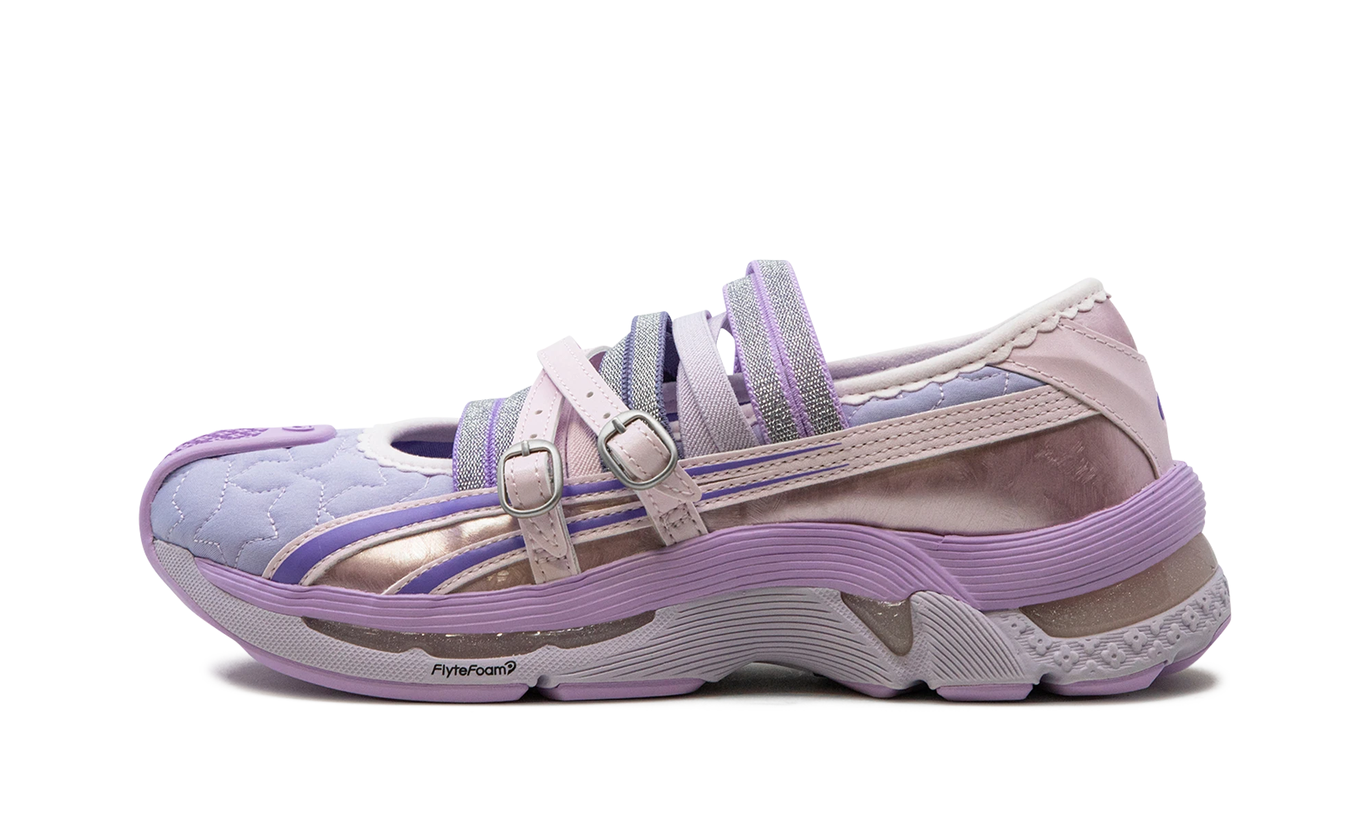 Sneaker ASICS Gel-Lokros Heaven by Marc Jacobs Kiko Kostadinov Vapor Cosmos in leather, available in Europe — outer profile view.