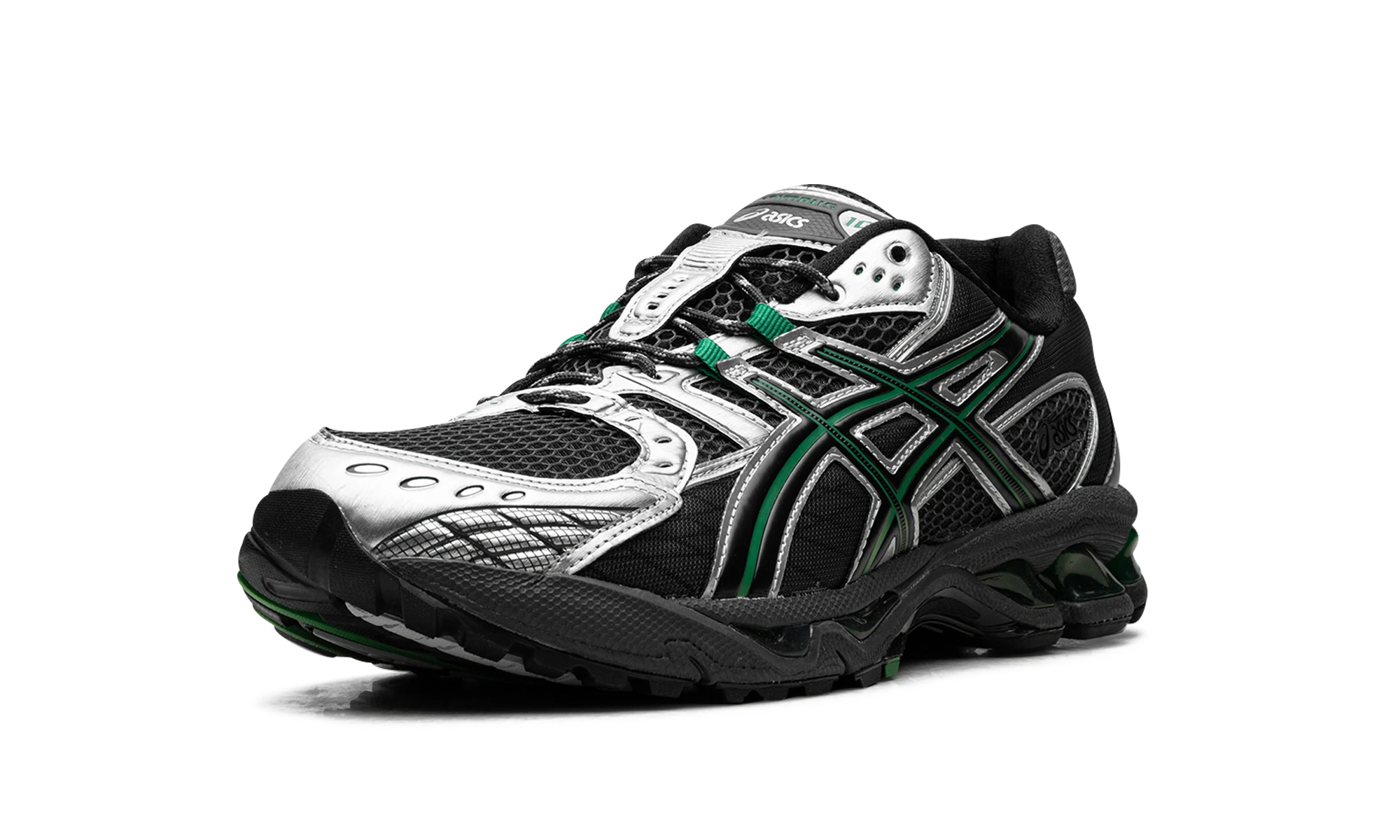 Outer rubber sole of the ASICS Gel-Nimbus 10.1 Obsidian Grey Green Basil.