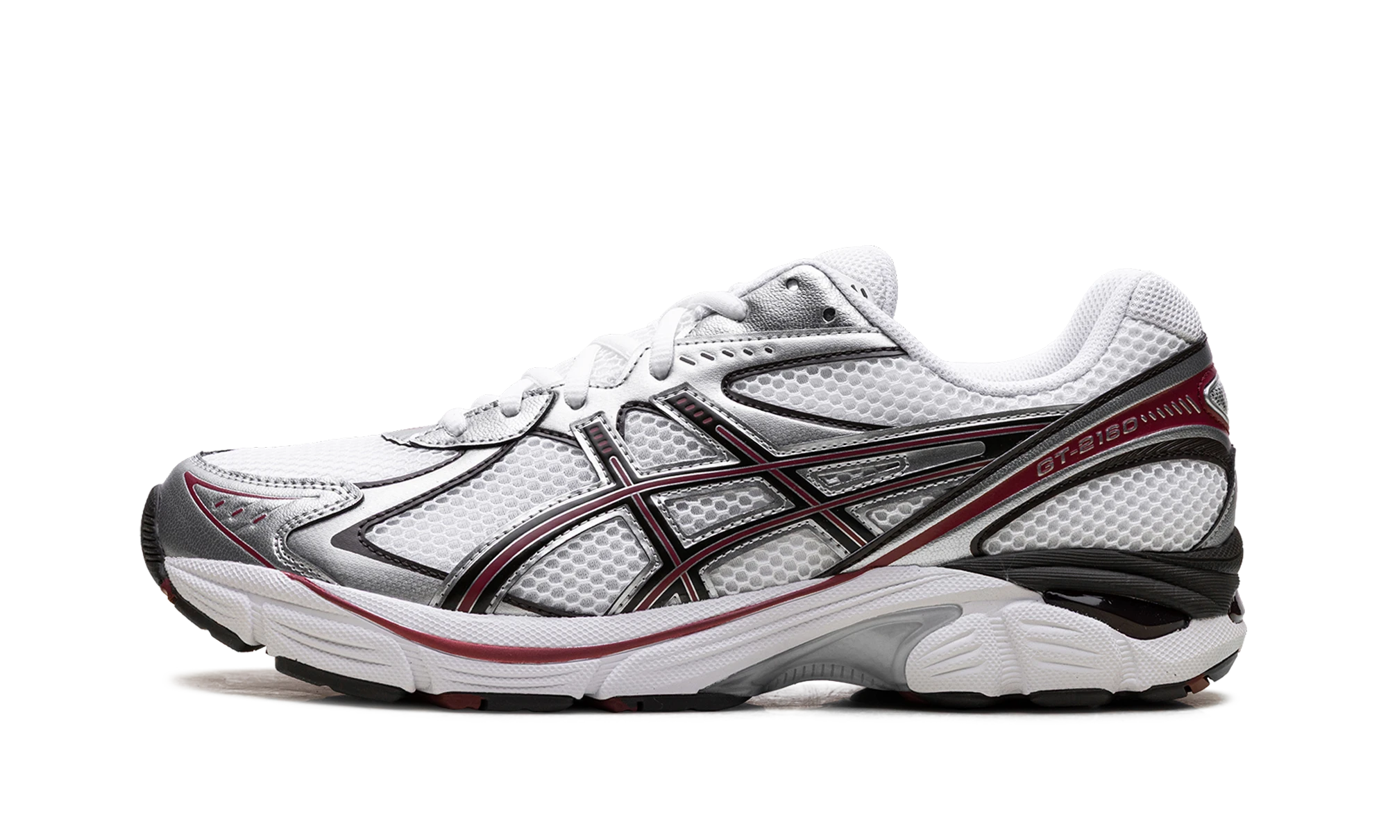 Sneaker ASICS GT-2160 White Oxblood (1203A275-116) in leather white — outer profile view.