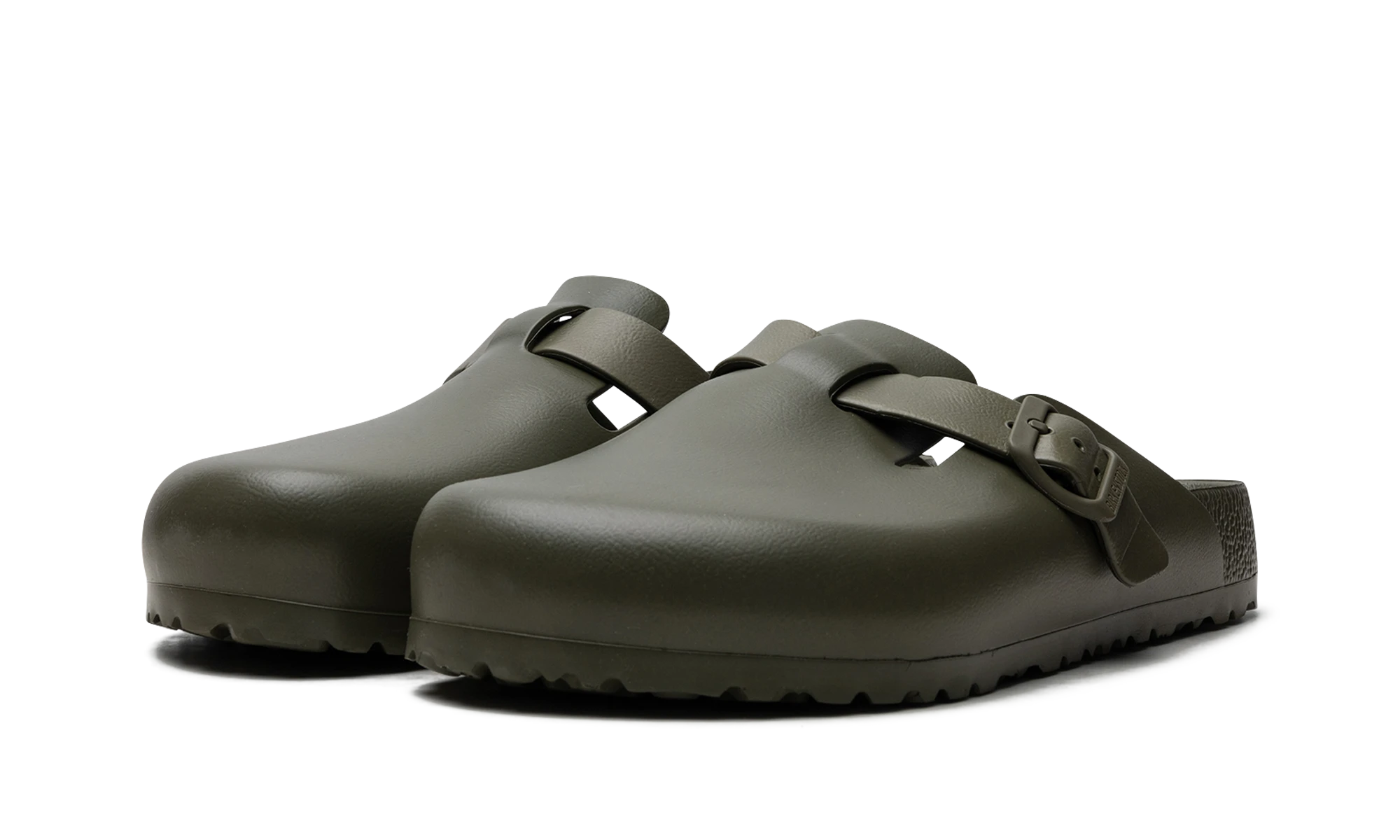 Detail of the inner side of the sneaker Birkenstock Boston Essentials EVA Faded Khaki beige.