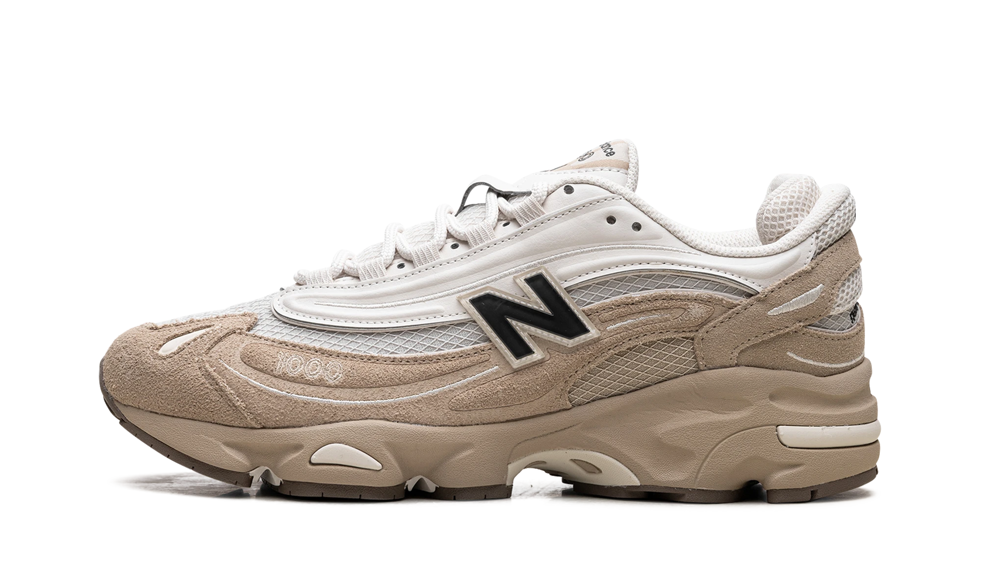 Маратонка New Balance 1000 Incense Black (M1000PSP) от кожа черен — изглед от страни.