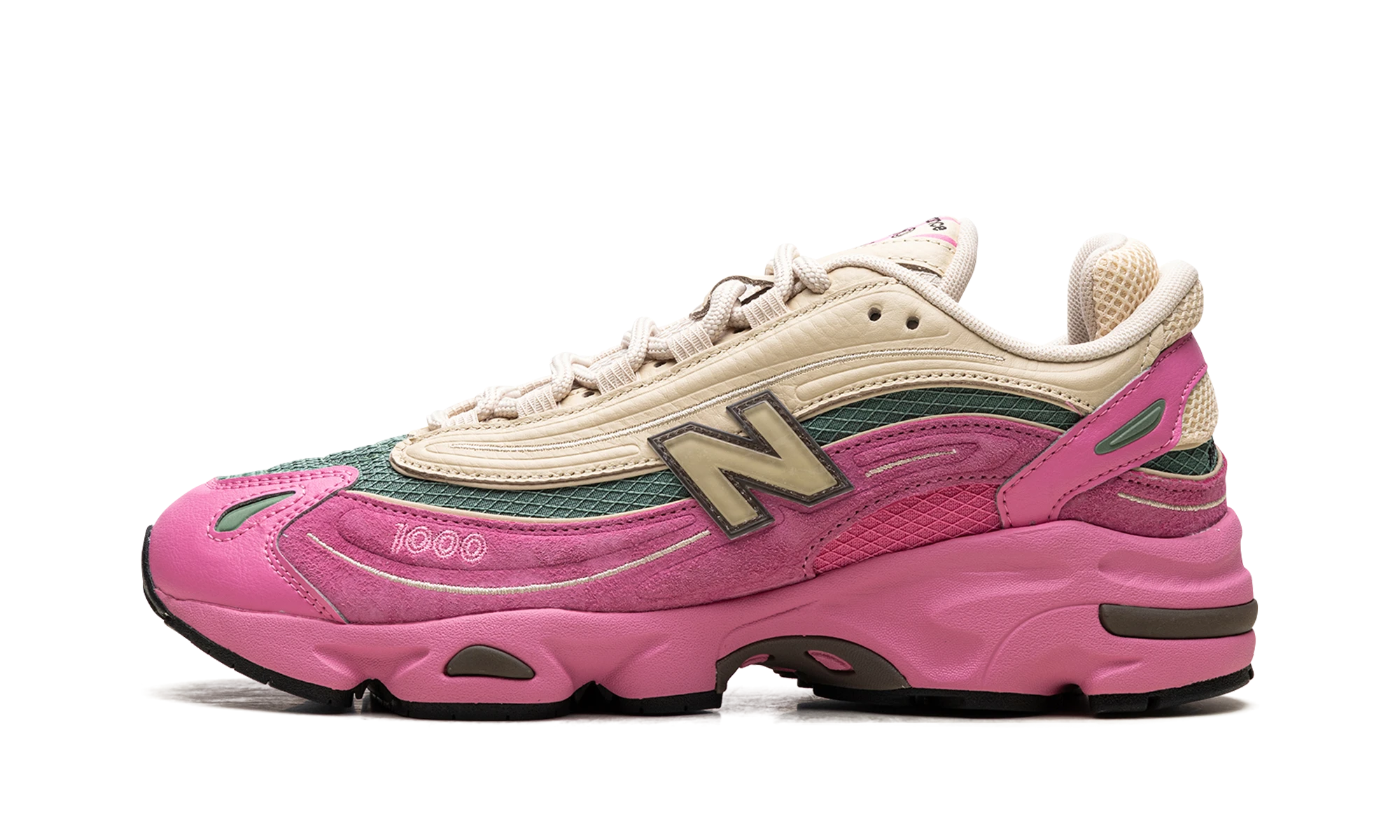 Sneaker New Balance 1000 Real Pink Sandstone (M1000MC) in leer roze — zijaanzicht.