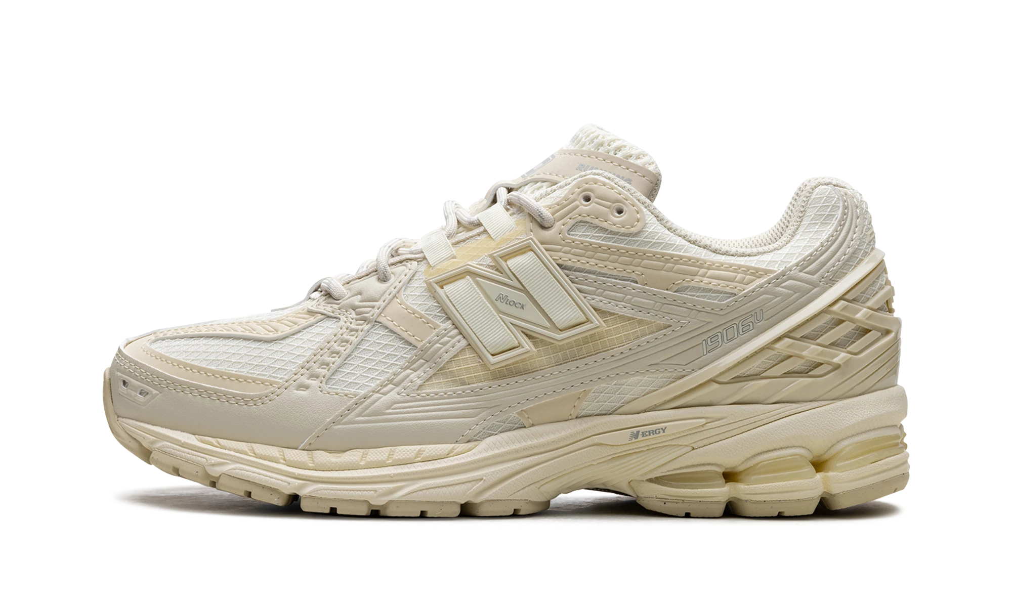 Sneaker New Balance 1906U Butter Yellow in leather yellow, available in Europe — outer profile view.