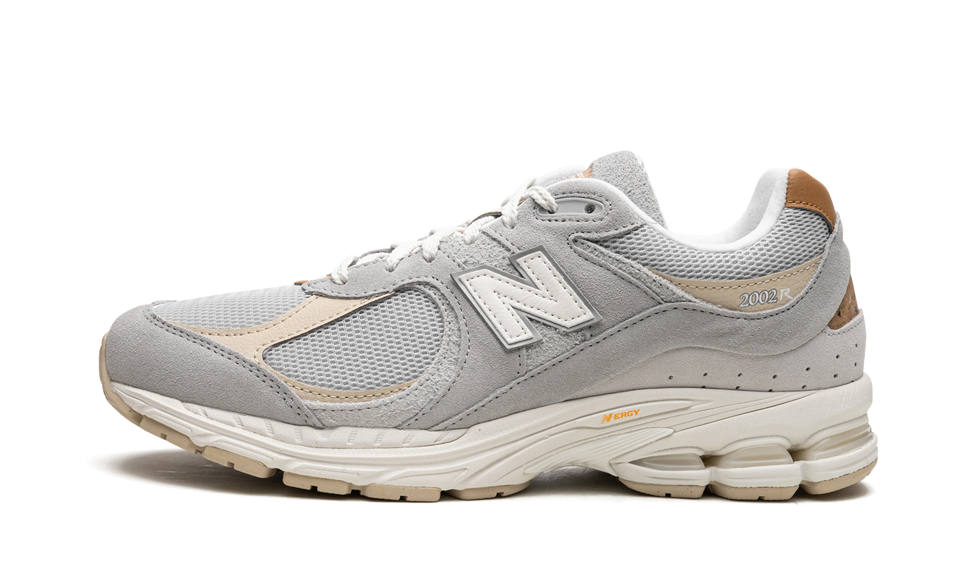 Sneaker New Balance 2002R Concrete Grey (M2002RSB) in leather grey — outer profile view.