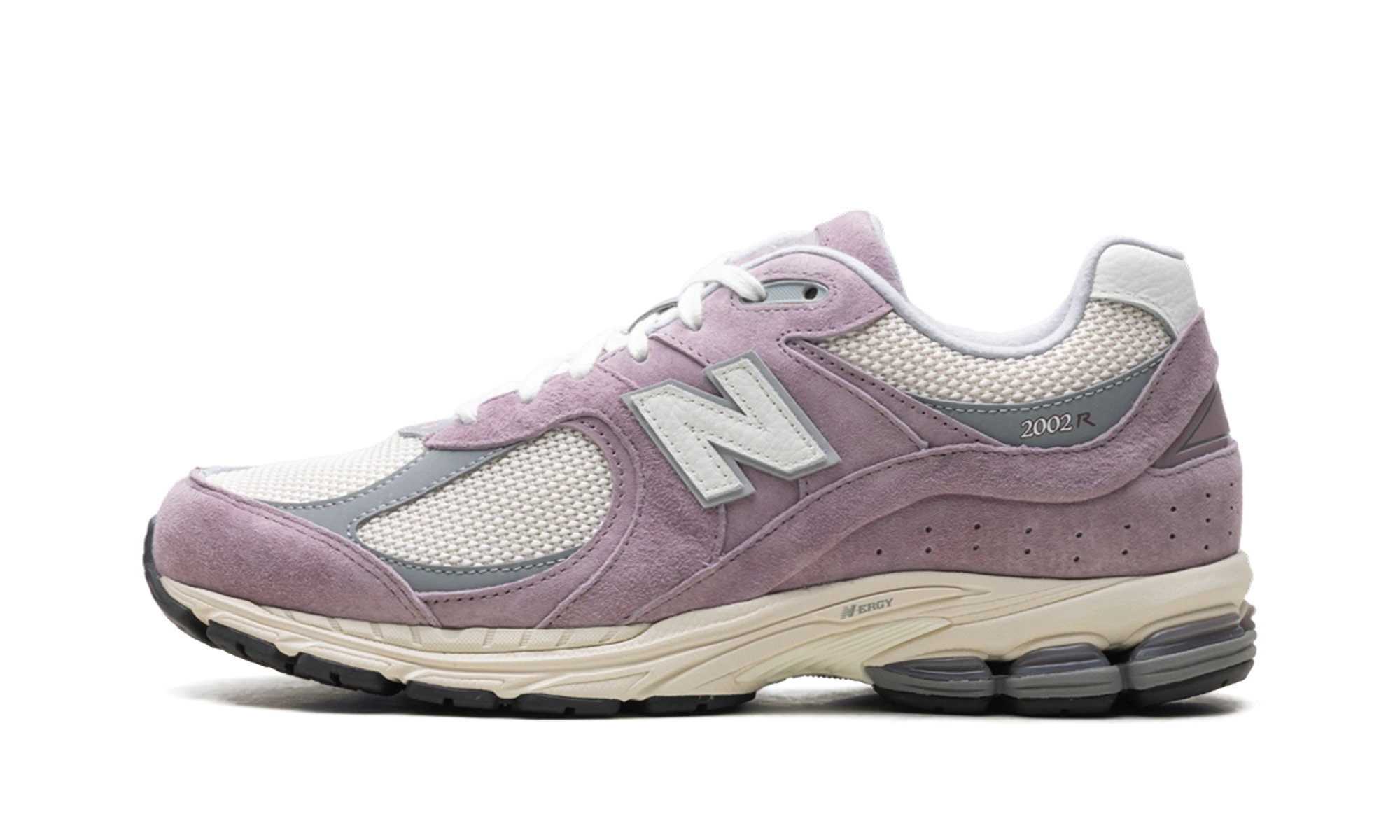 Sneaker New Balance 2002R Ice Wine White (U2002RRB) in leather white and beige — outer profile view.
