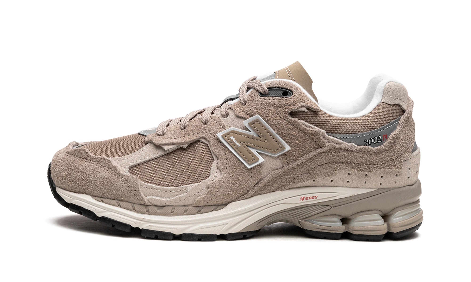 Sneaker New Balance 2002R Protection Pack Driftwood (M2002RDL) in leather — outer profile view.