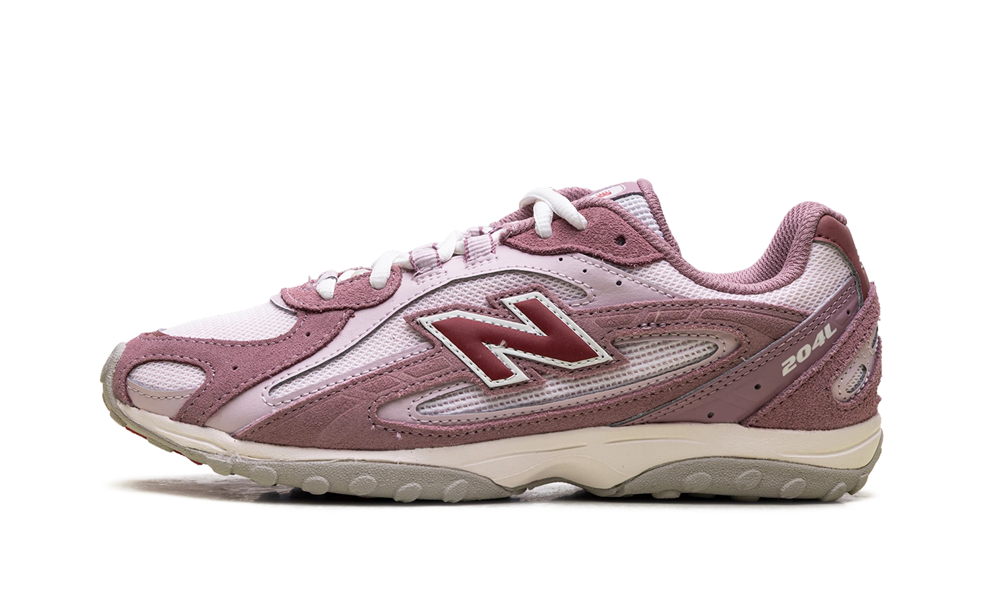 Sneaker New Balance 204L Rosewood in leather, available in Europe — outer profile view.
