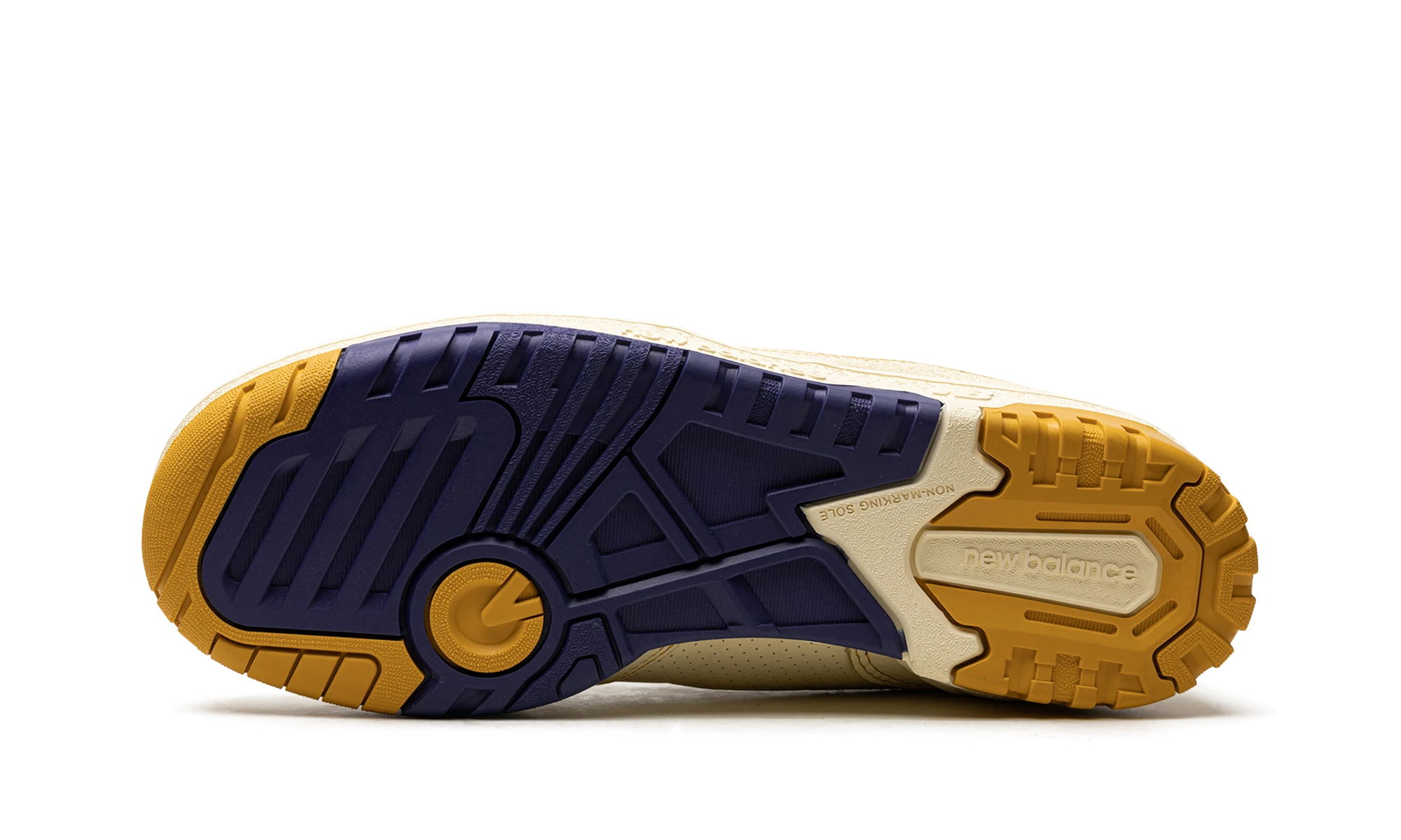 Outer rubber sole of the New Balance 550 Aime Leon Dore Masaryk Community Gym Yellow (BB550AX1).