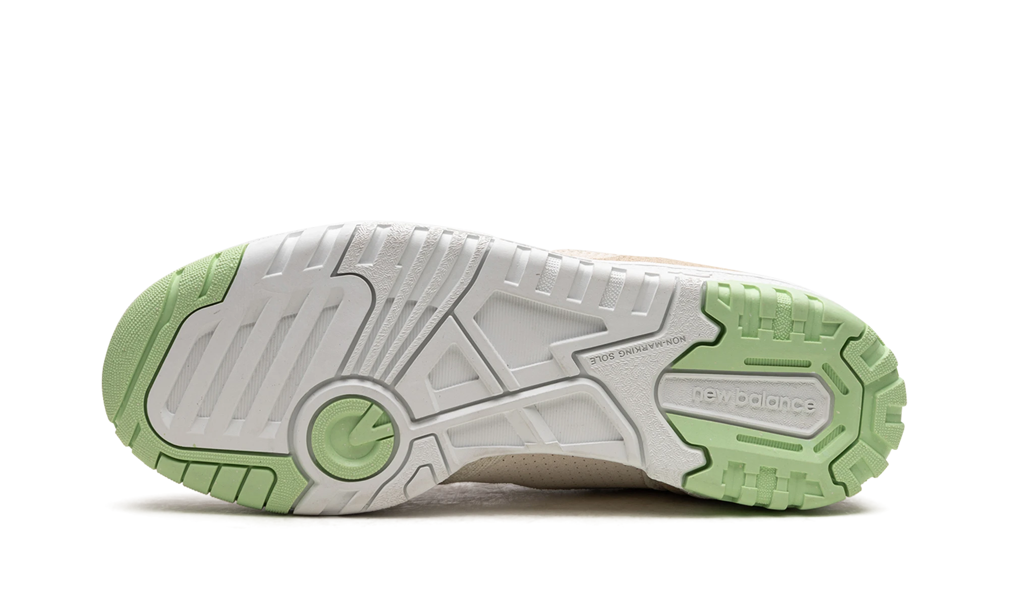 Outer rubber sole of the New Balance 550 Turtledove Green Aura (BBW550FB).