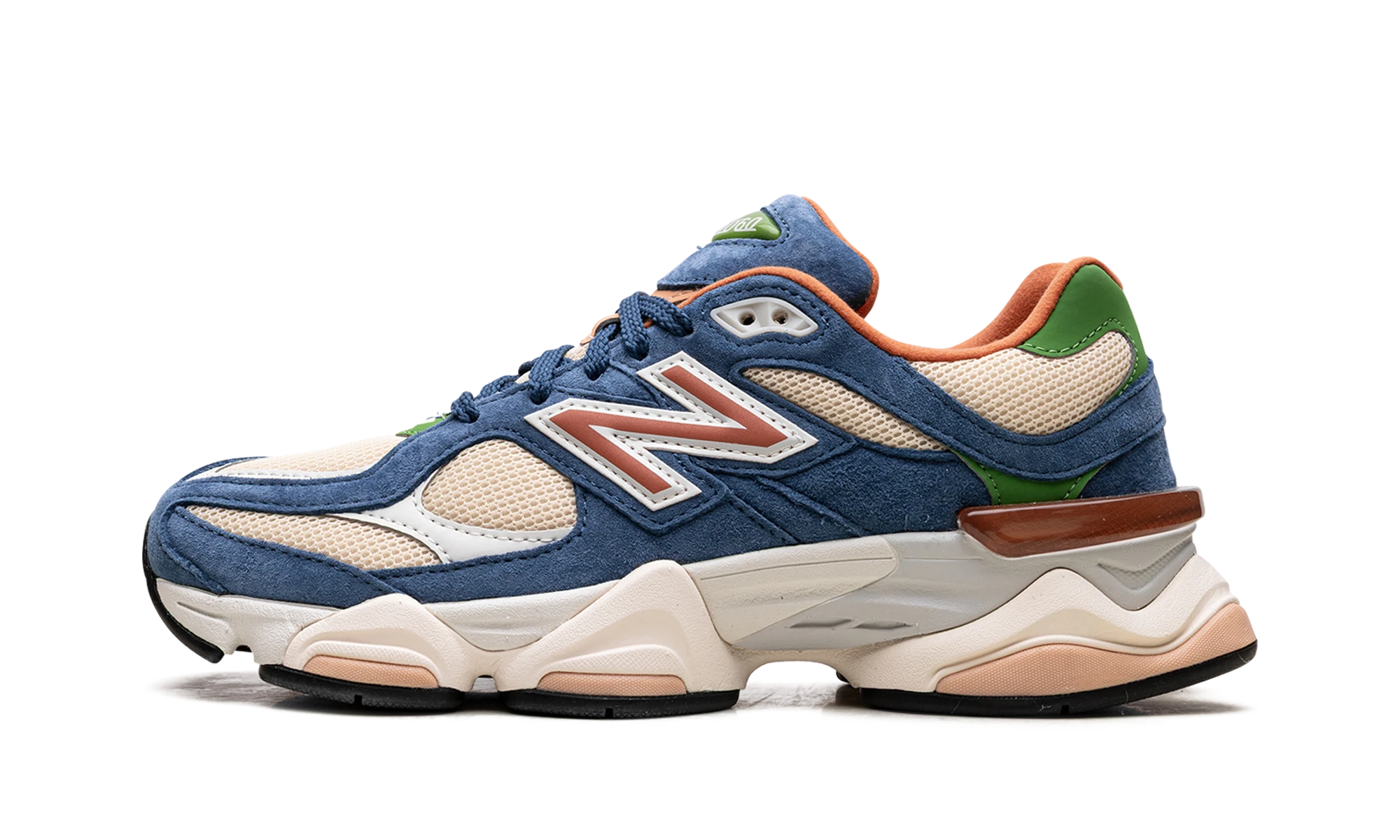 Sneaker New Balance 9060 Blue Beige (U9060LDC) in leer blauw en beige — zijaanzicht.