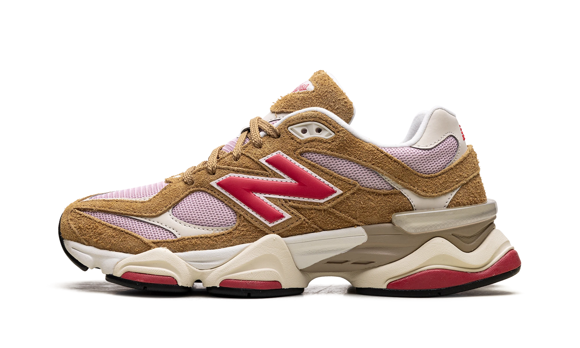 Sneaker New Balance 9060 Great Plains True Red (U9060GEA) in leer rood — zijaanzicht.