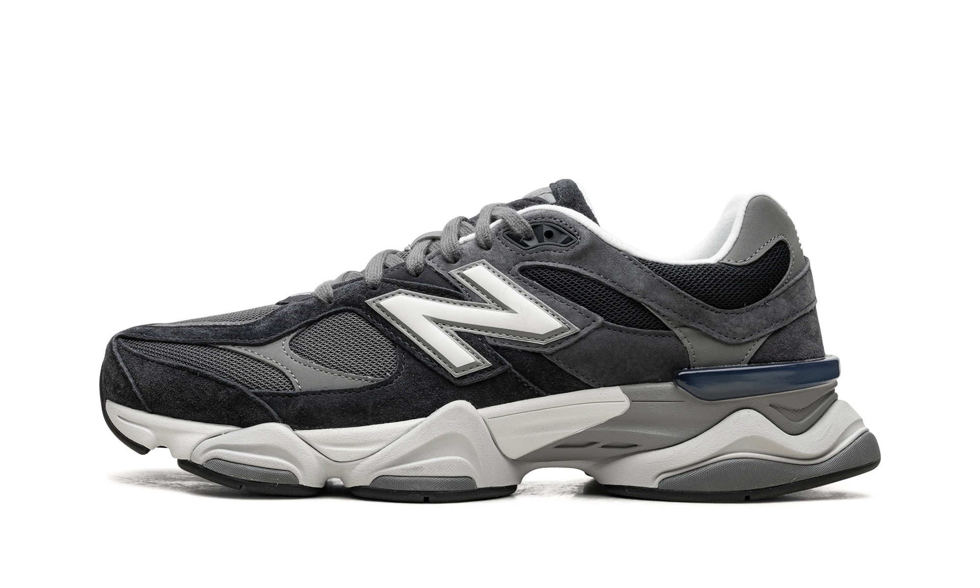 Sneaker New Balance 9060 Phantom Castlerock (U9060JBM) in leer zwart — zijaanzicht.