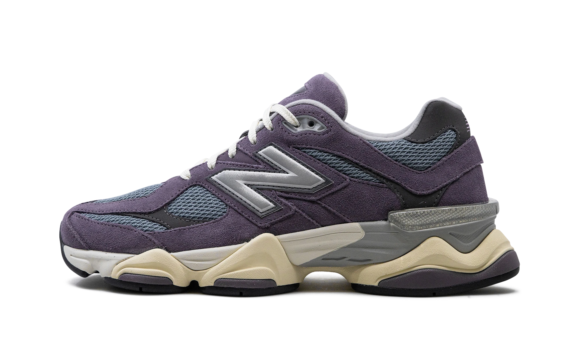 Sneaker New Balance 9060 Shadow Purple (U9060SFA) in leer paars — zijaanzicht.