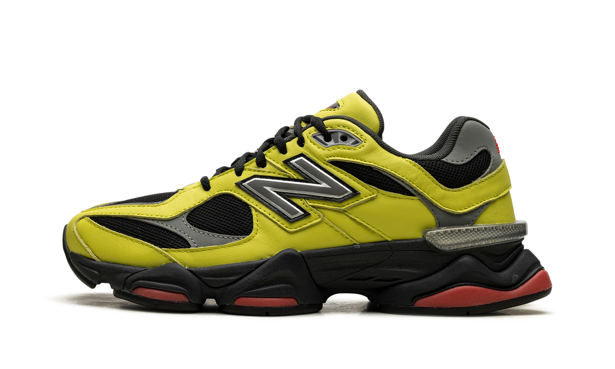 Sneaker New Balance 9060 Tea Tree (U9060NRG) in leer zwart — zijaanzicht.