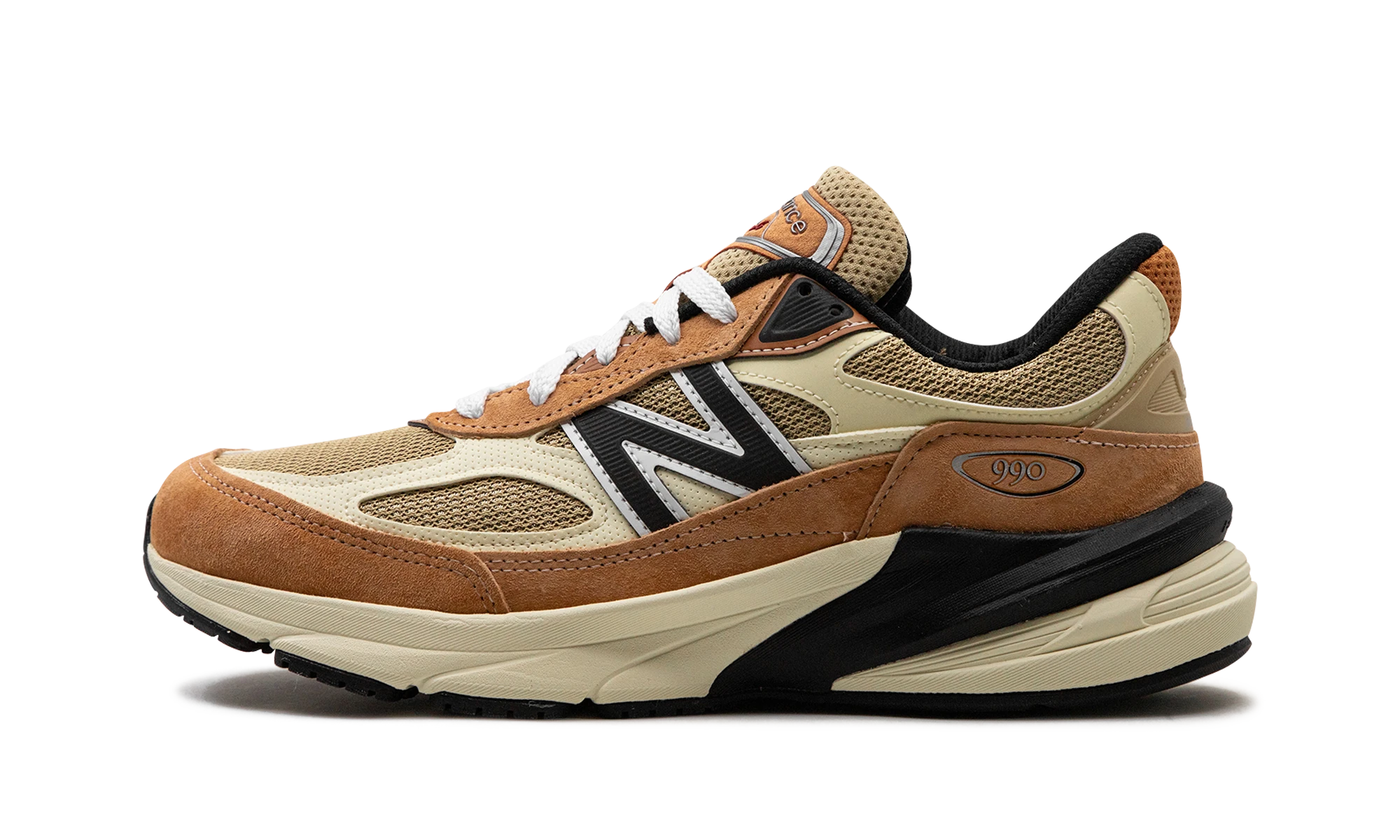 Sneaker New Balance 990v6 MiUSA Teddy Santis Sepia Orange (U990TO6) in leather orange — outer profile view.