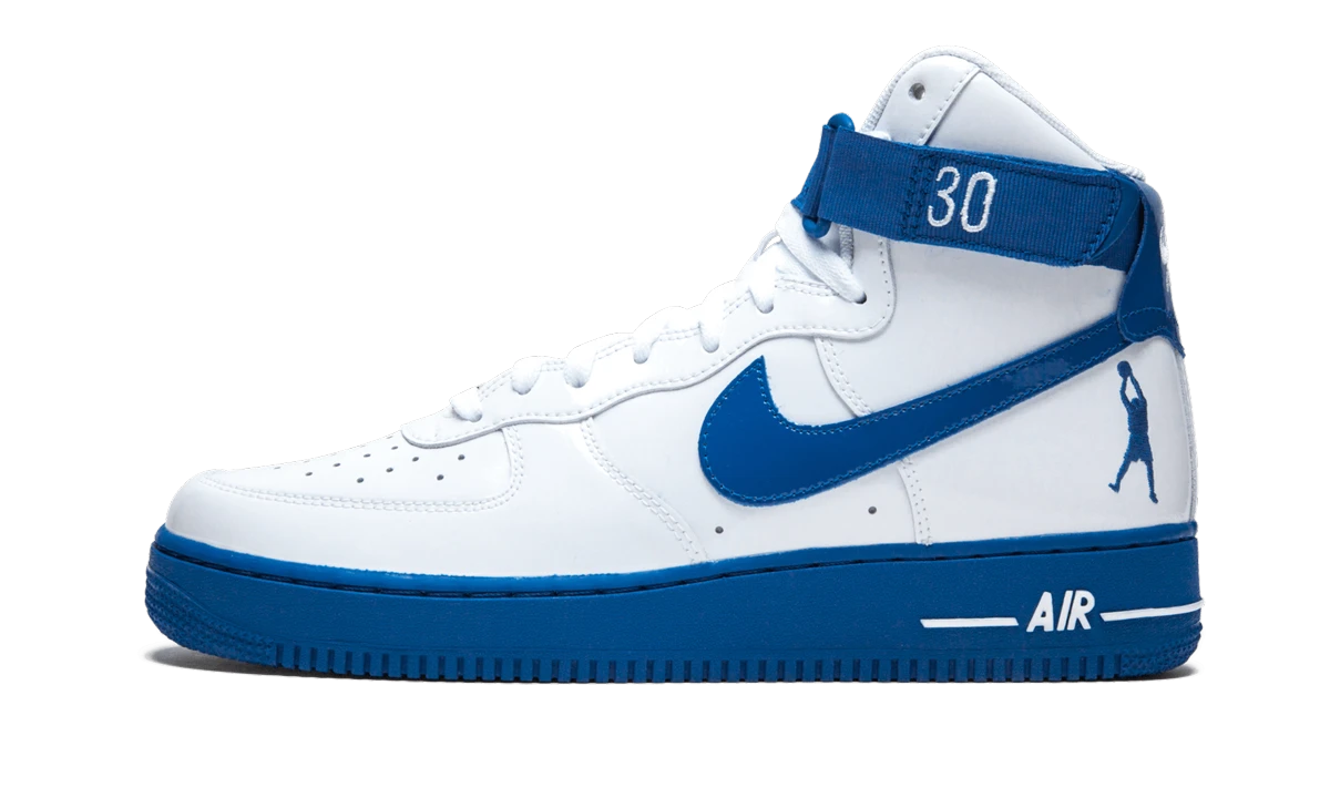 Sneaker Nike Air Force 1 High Sheed Think 16 Rude Awakening in leather white, available in Europe — outer profile view.