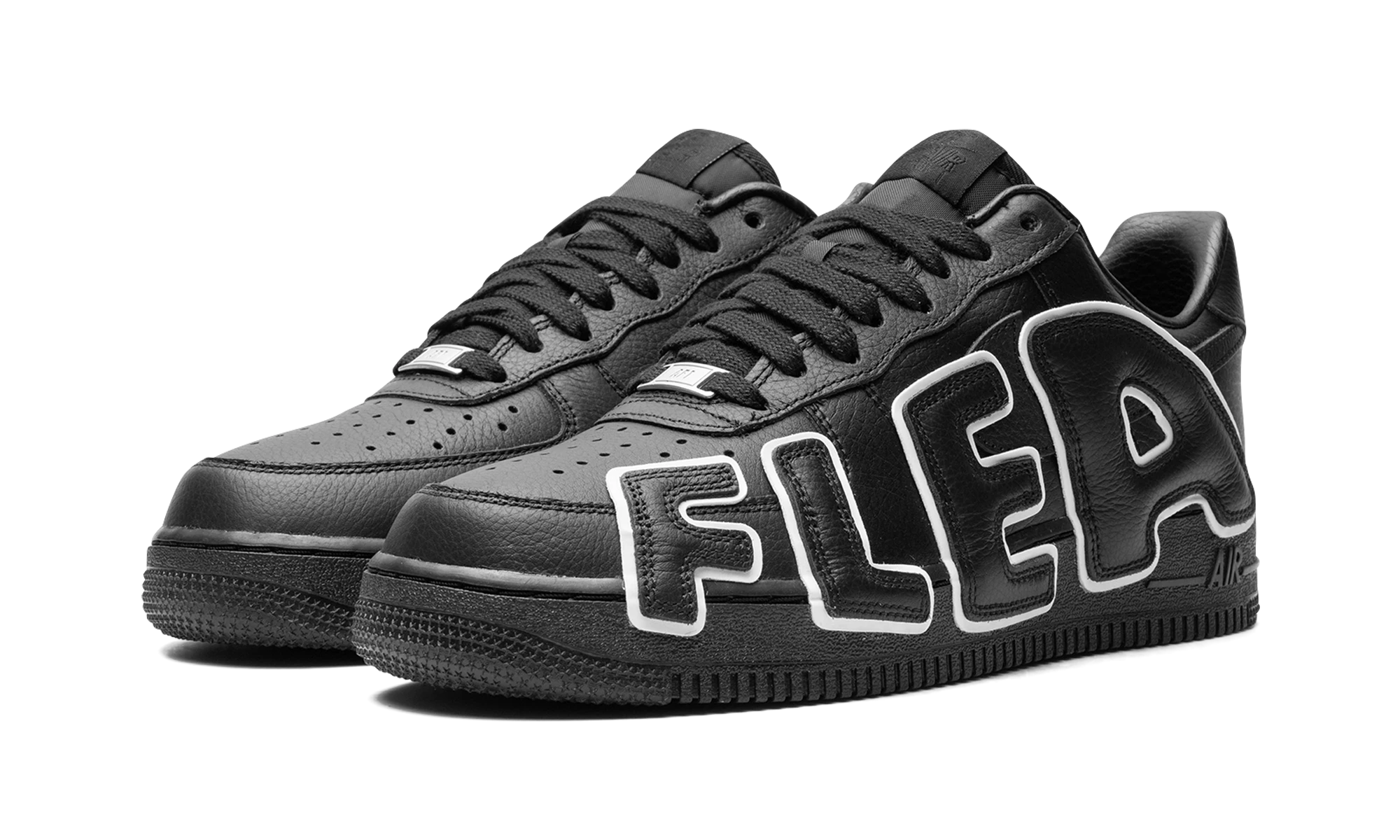 Detail of the inner side of the sneaker Nike Air Force 1 Low Cactus Plant Flea Market Black noir et blanc.