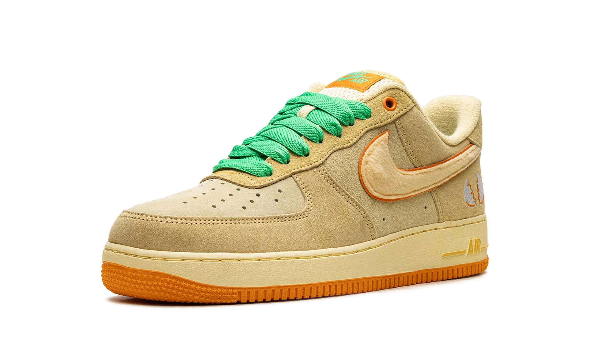 Teniska Nike Air Force 1 Low Ducks of a Feather University of Oregon Duck or Egg (IU7612-700) z koža — pohľad z vonkajšej strany.