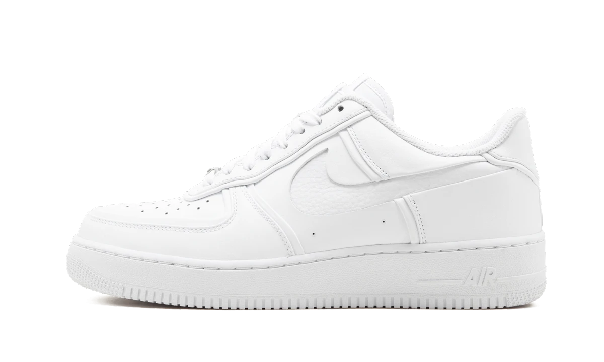 Sneaker Nike Air Force 1 Low John Elliott White (AO9291-100) in leather — outer profile view.