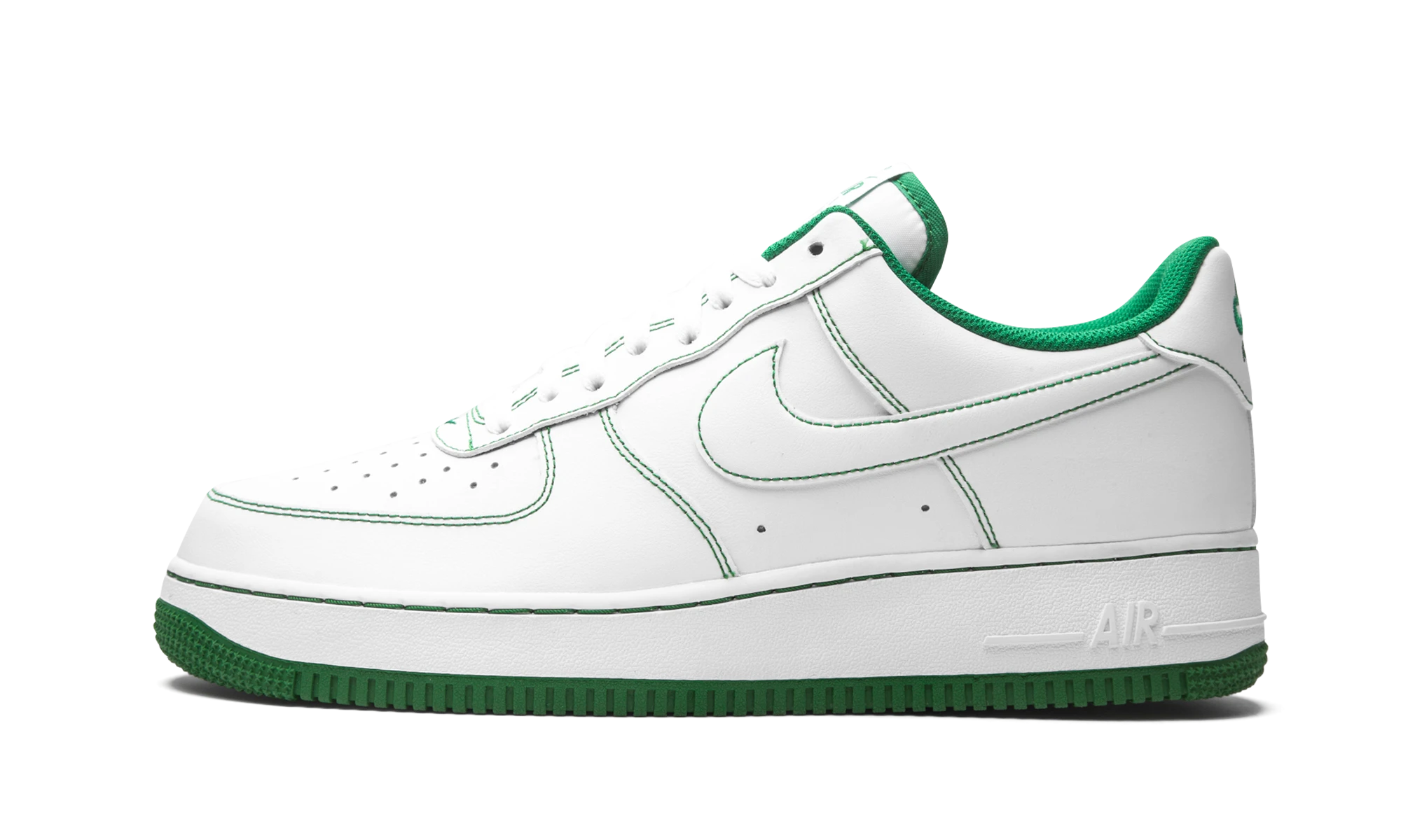 Sneaker Nike Air Force 1 Low White Pine Green (CV1724-103) in leather white and green — outer profile view.