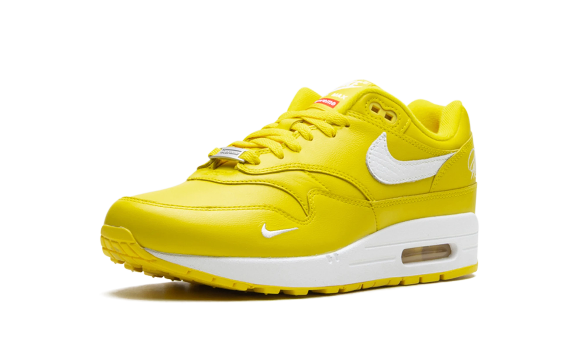 A Nike Air Max 1 '87 SP Supreme Speed Yellow (HF8813-700) külső gumitalpa.