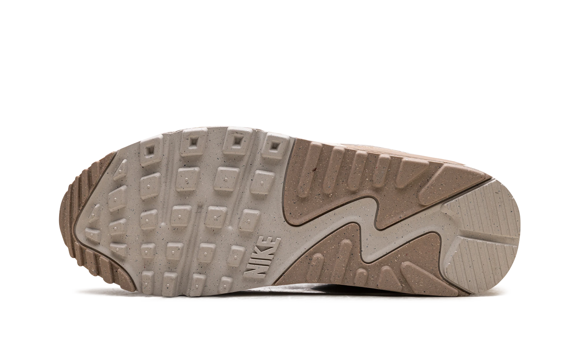 Outer rubber sole of the Nike Air Max 90 Phantom Light Orewood Brown (DH8010-004).
