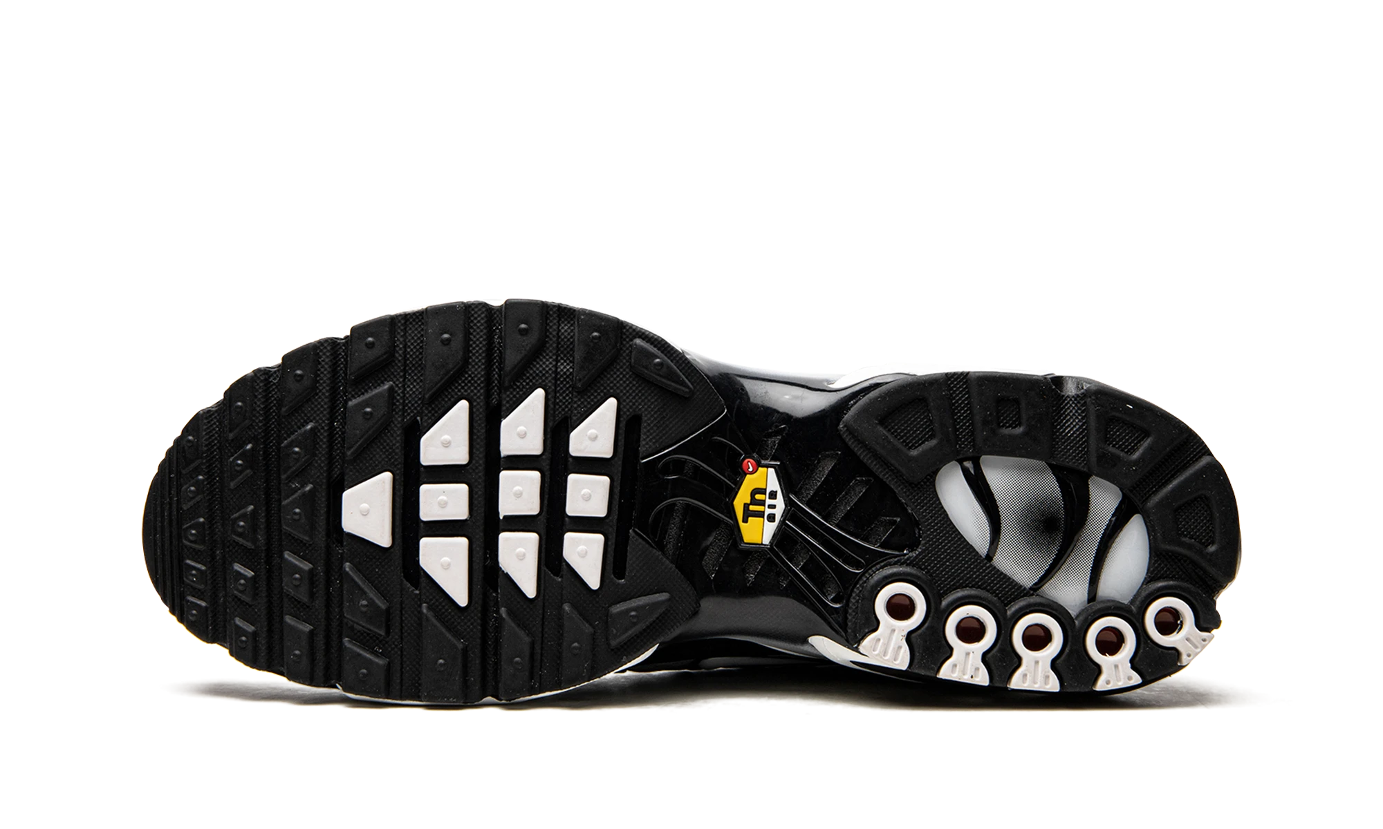 Outer rubber sole of the Nike Air Max Plus Black Silver White (DM0032-003).