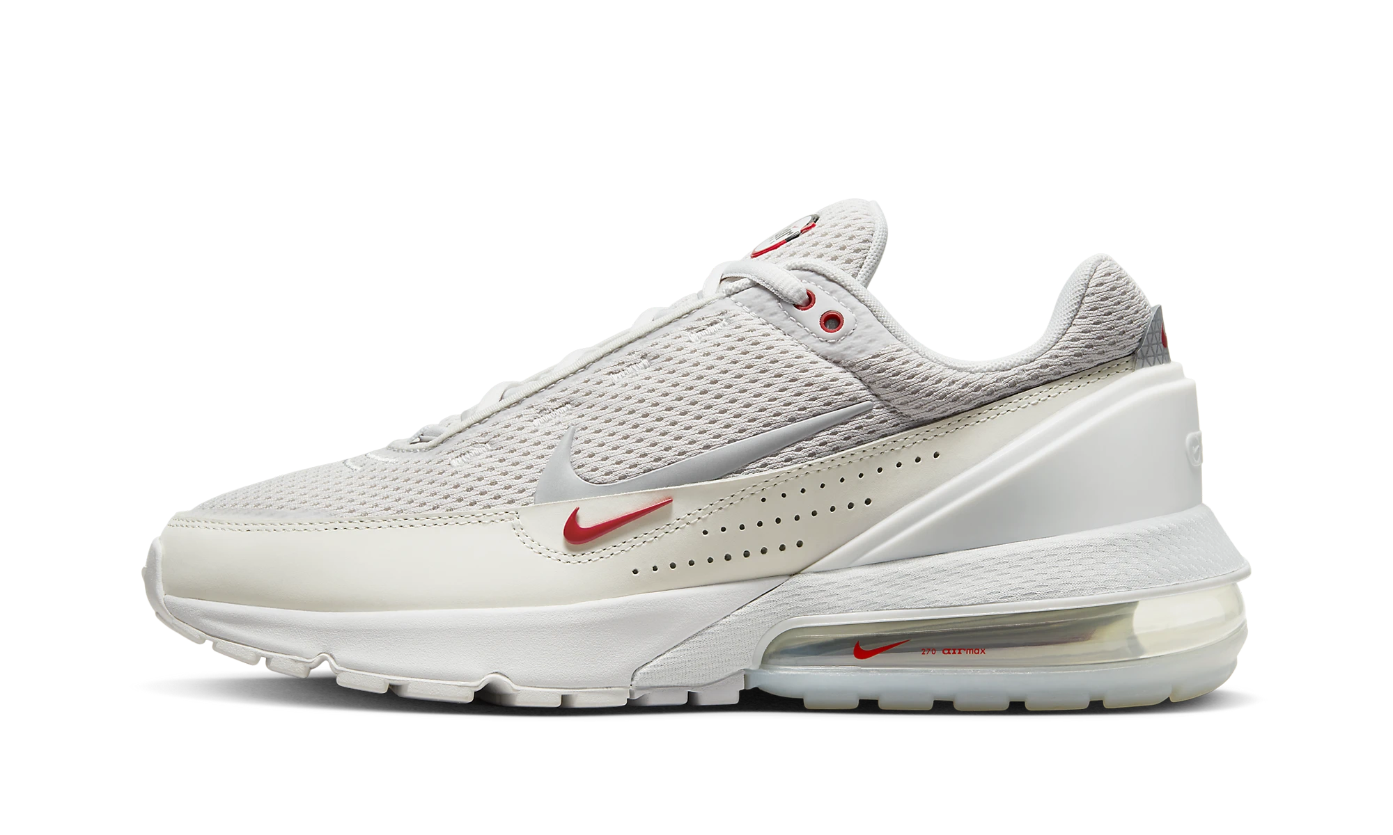Αθλητικό παπούτσι Nike Air Max Pulse Phantom High Voltage (DR0453-001) σε δέρμα μαύρο, λευκό και ασημί — εξωτερική πλαϊνή άποψη.